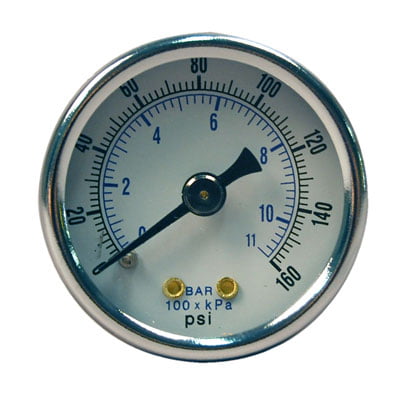 1/8" NPT Pressure Gauge 0-160 PSI