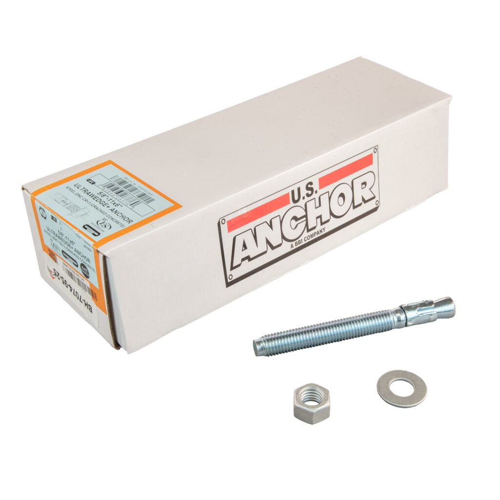 Ultrawedge 5/8"-11 x 6" Zinc Plated Steel Wedge Anchor Box of 25