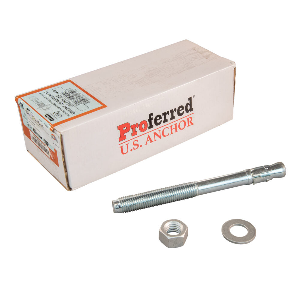 Ultrawedge 3/4"-10 x 8 1/2" Zinc Plated Steel Wedge Anchor Box of 10