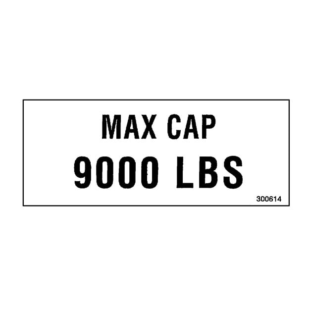 Any Max Cap 9000 lbs. Decal