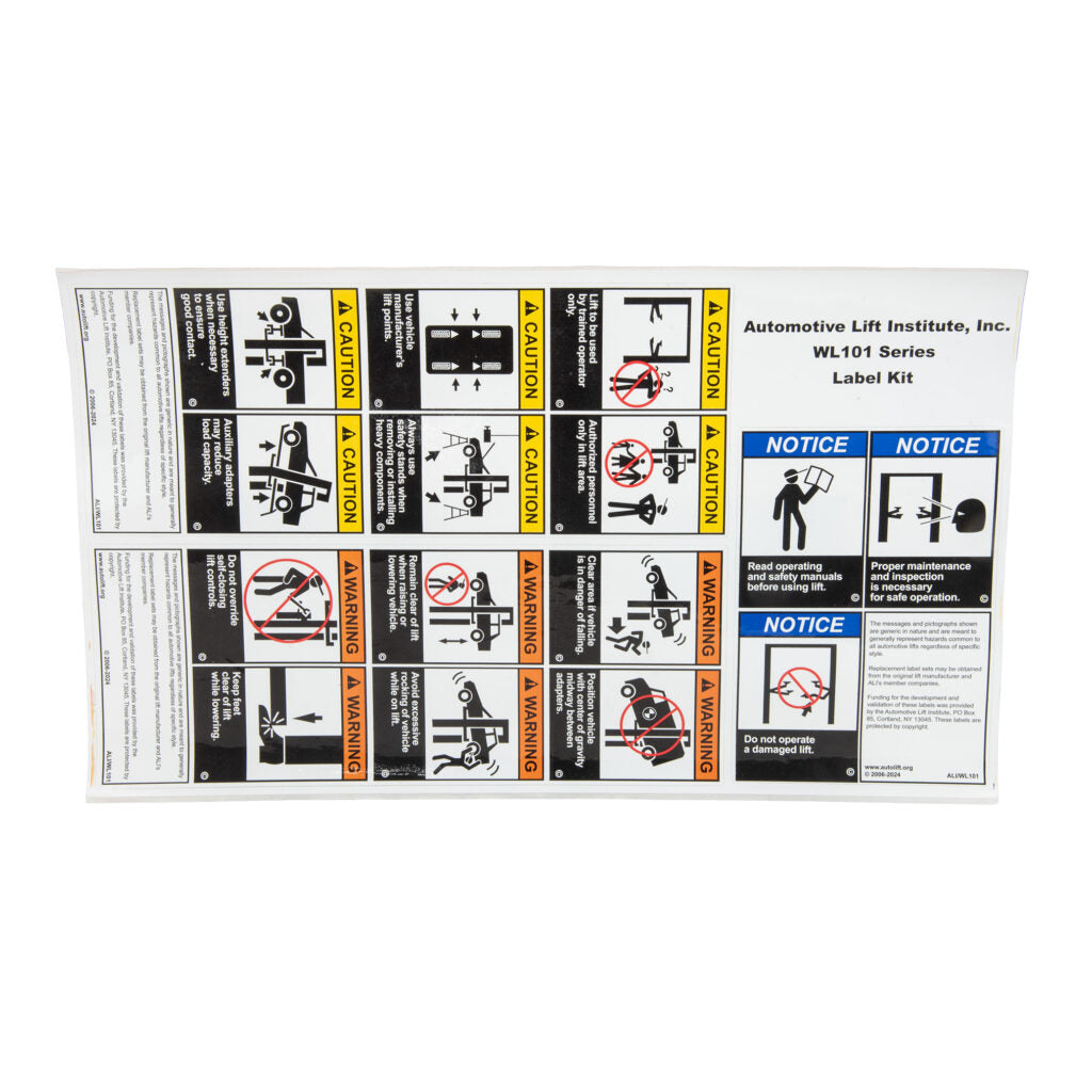WL 101 Warning Label Set - Rotary - FA572