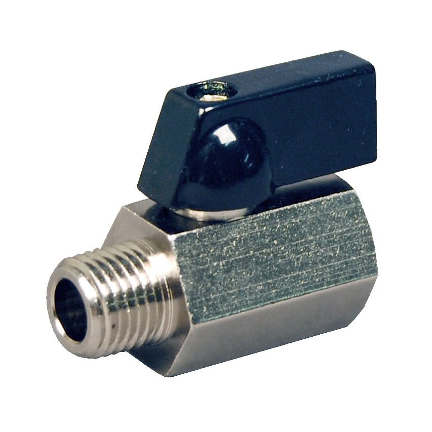 1/4" Chrome-Plated Mini Ball Valve M x F