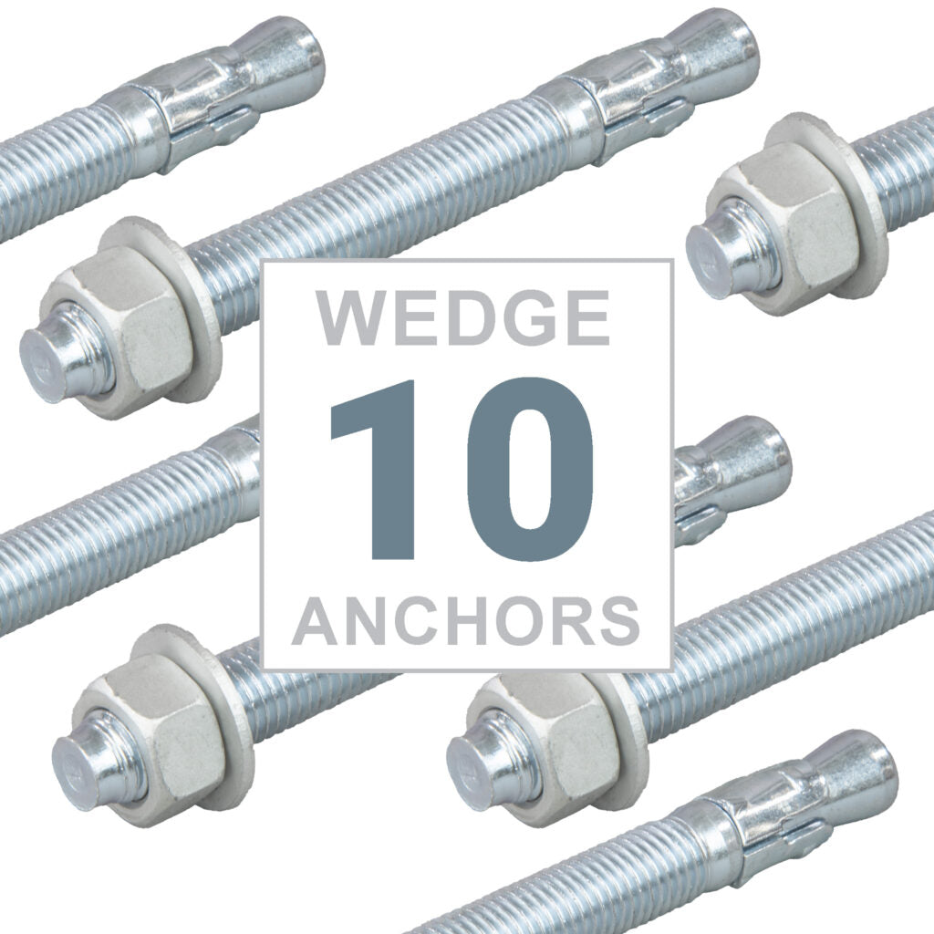 Ultrawedge 5/8"-11 x 10" Zinc Plated Steel Wedge Anchor Box of 10