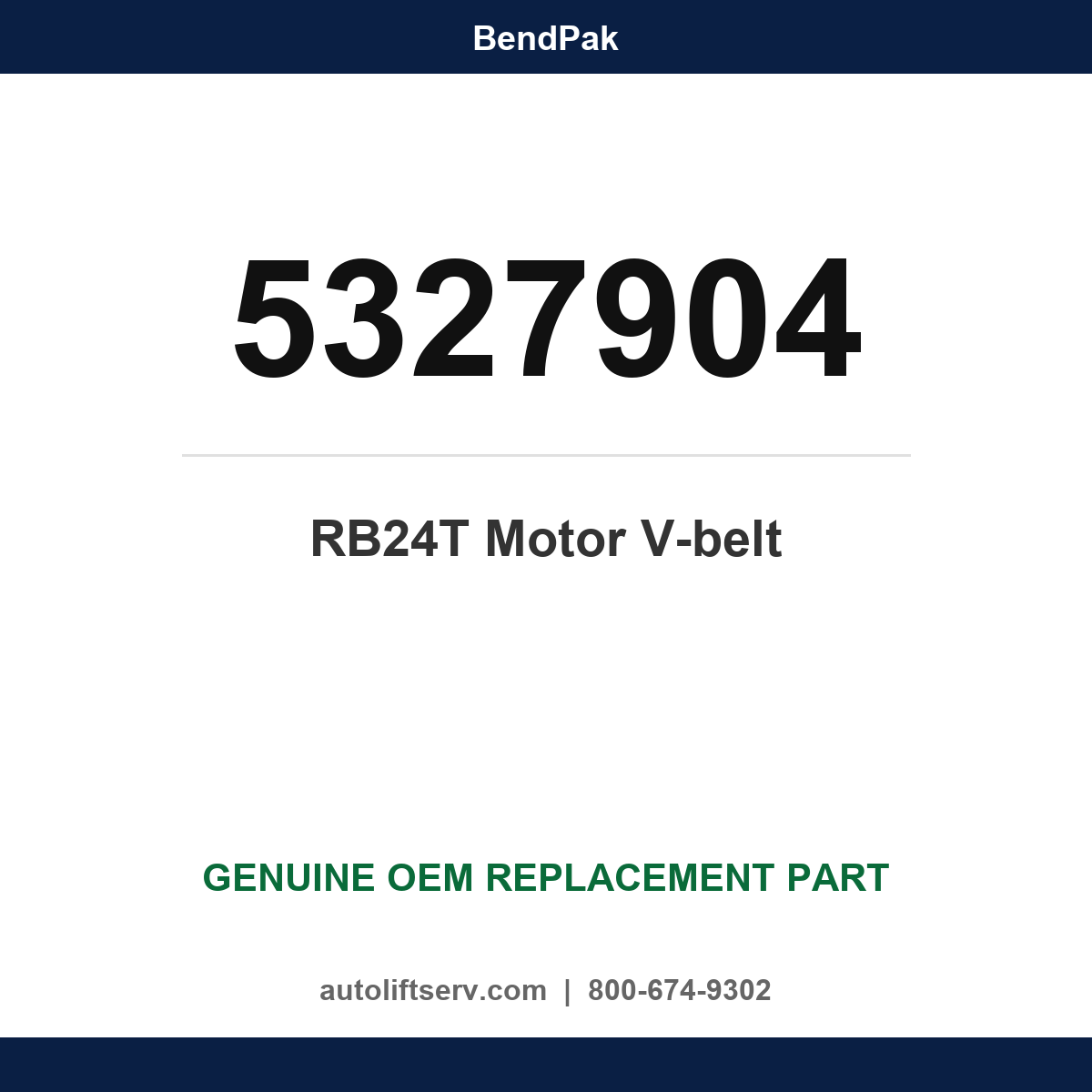 BendPak 5327904 RB24T Motor V-belt