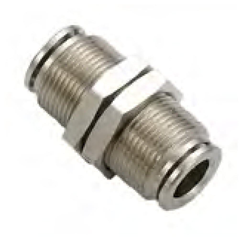 Pushon fitting Standard Brass Bulkhead Union Brass 1/4" Tube