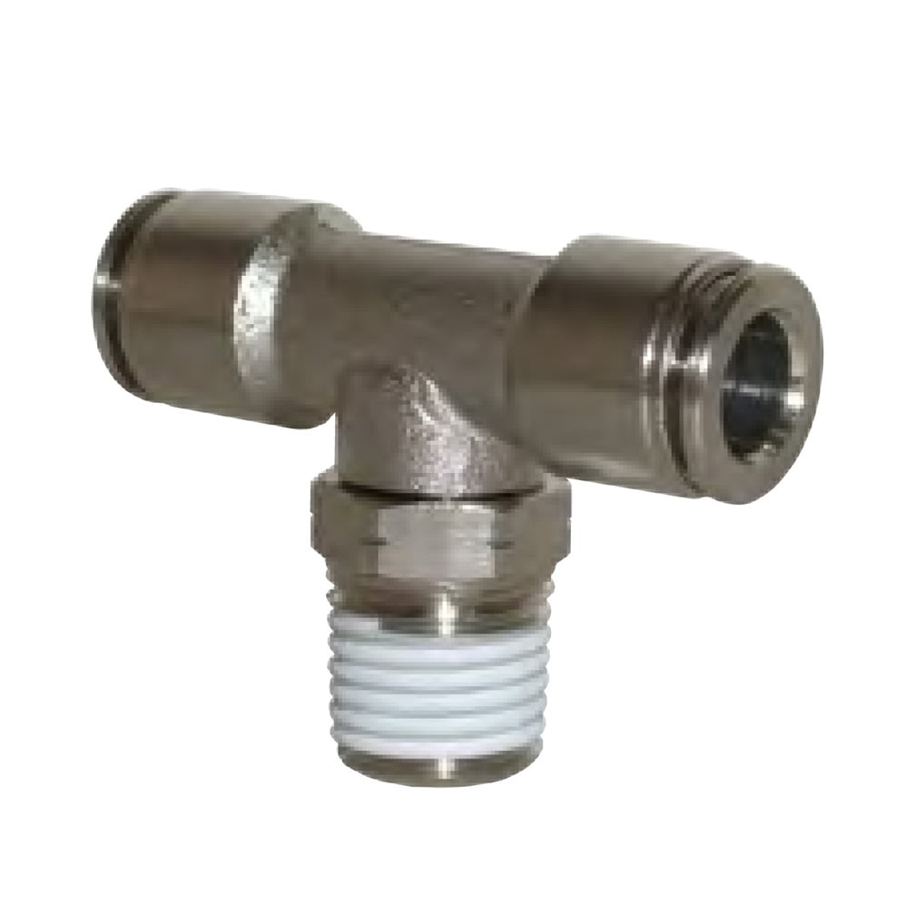 Pushon fitting Standard Brass Swvl Male Tee 3/8" Tube x 3/8" NPT