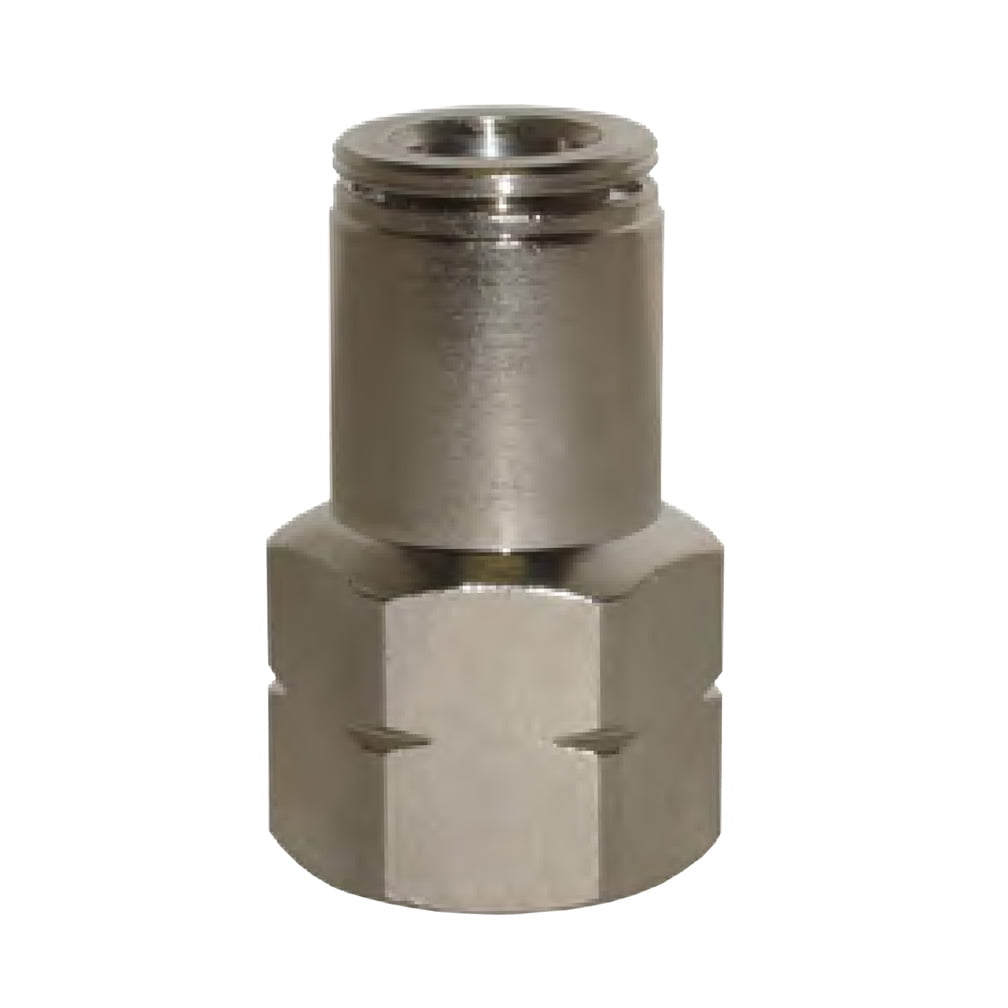 Pushon fitting Standard Brass Stra. Fem. Conn. 1/4" Tube x 1/4" NPT