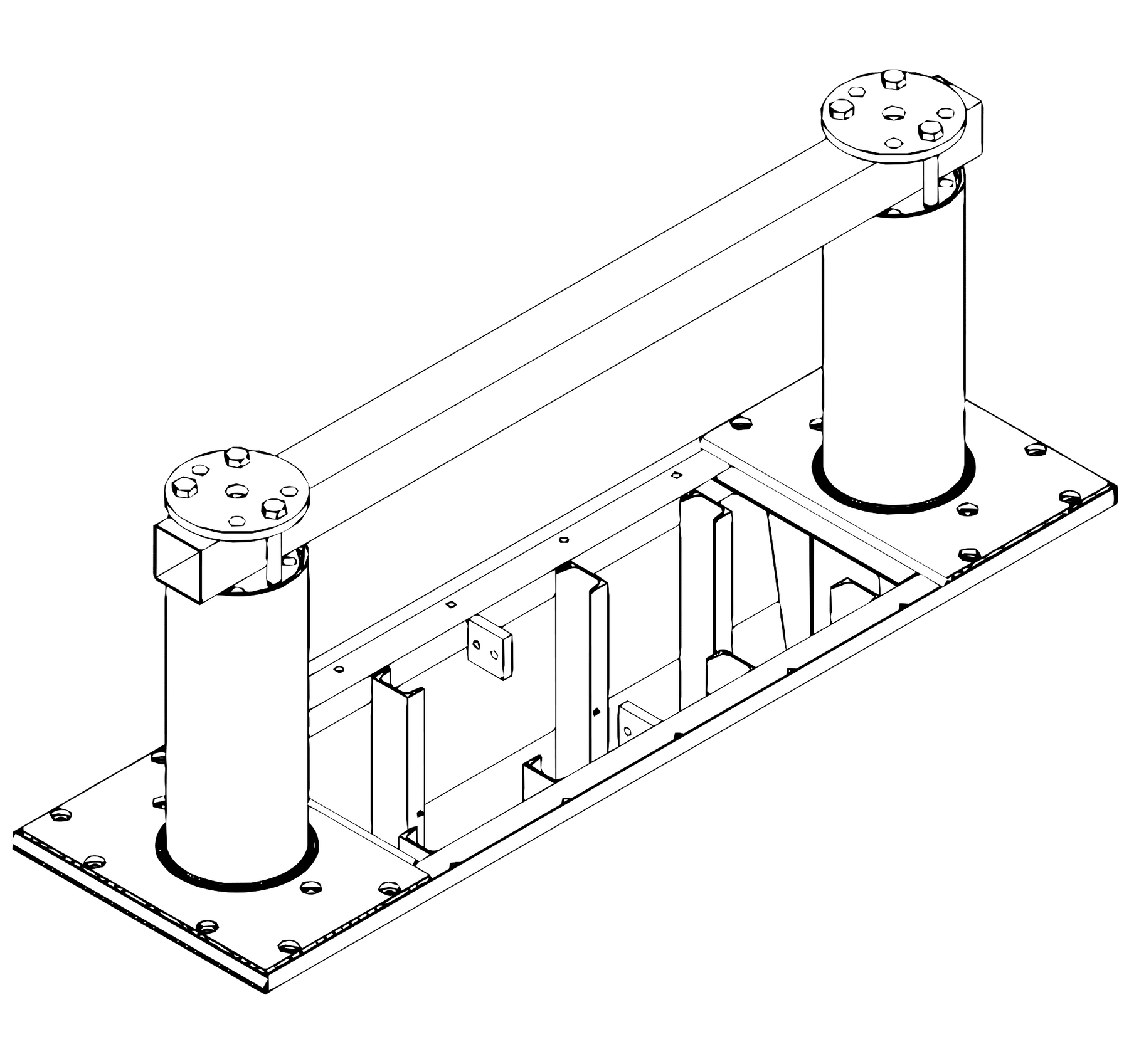 Challenger 11360 inground lift removal/install kit — two mounting plates and hardware (steel beam not included)