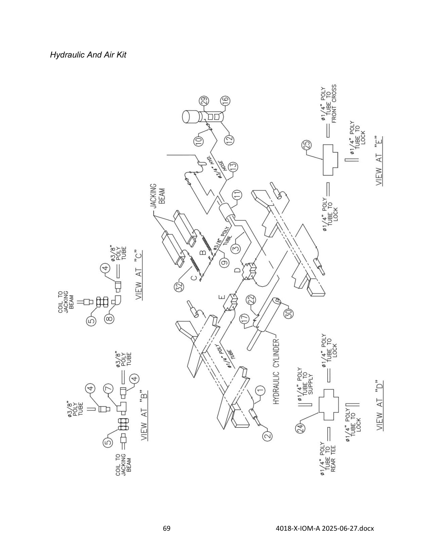 Challenger 4018X parts diagram — this part is item 25 (Hydraulic and Air Kit)