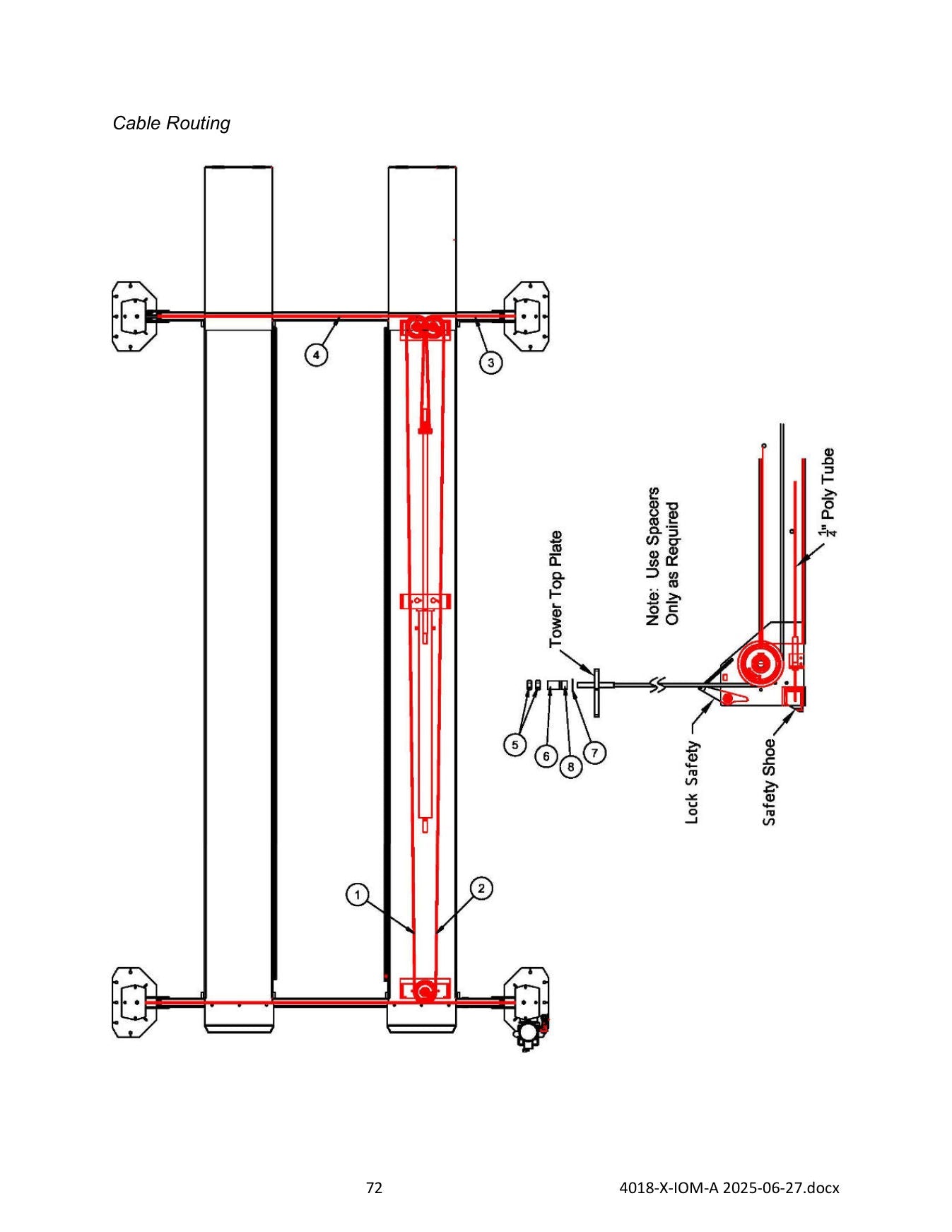 Challenger 4018X parts diagram — this part is item 6 (Cable Routing)