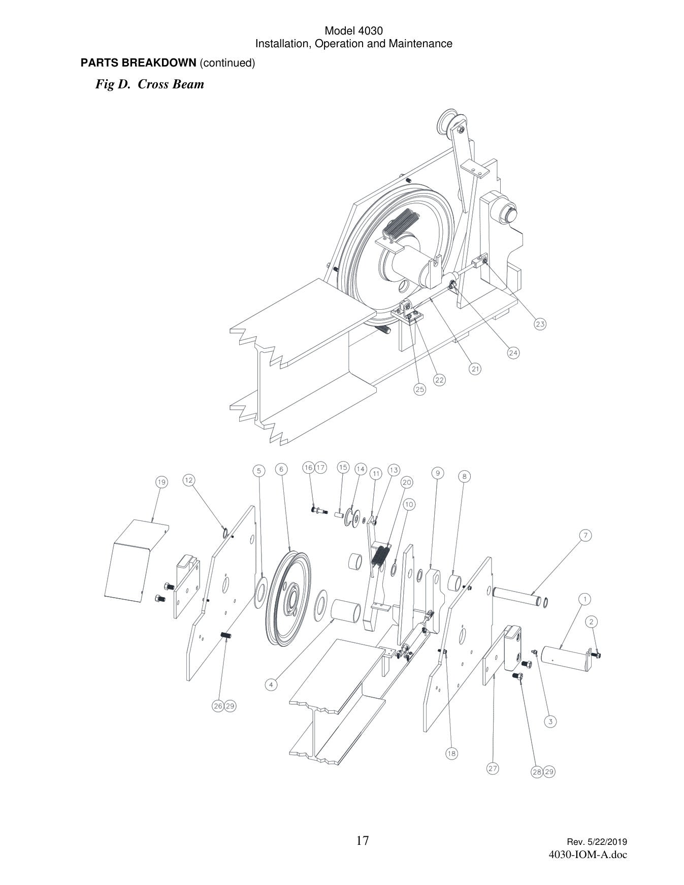 Challenger 4030 parts diagram — this part is item 12 (Cross Beam)