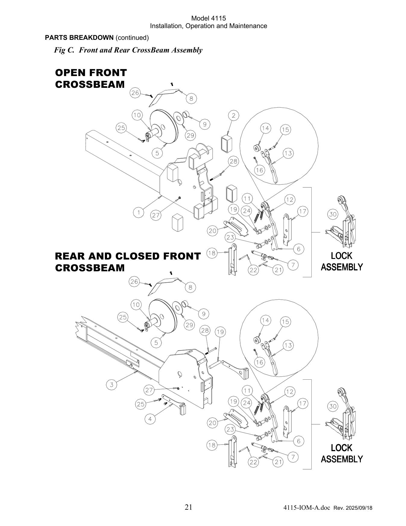 Challenger 4115 parts diagram — this part is item 3 (Front and Rear CrossBeam Assembly)