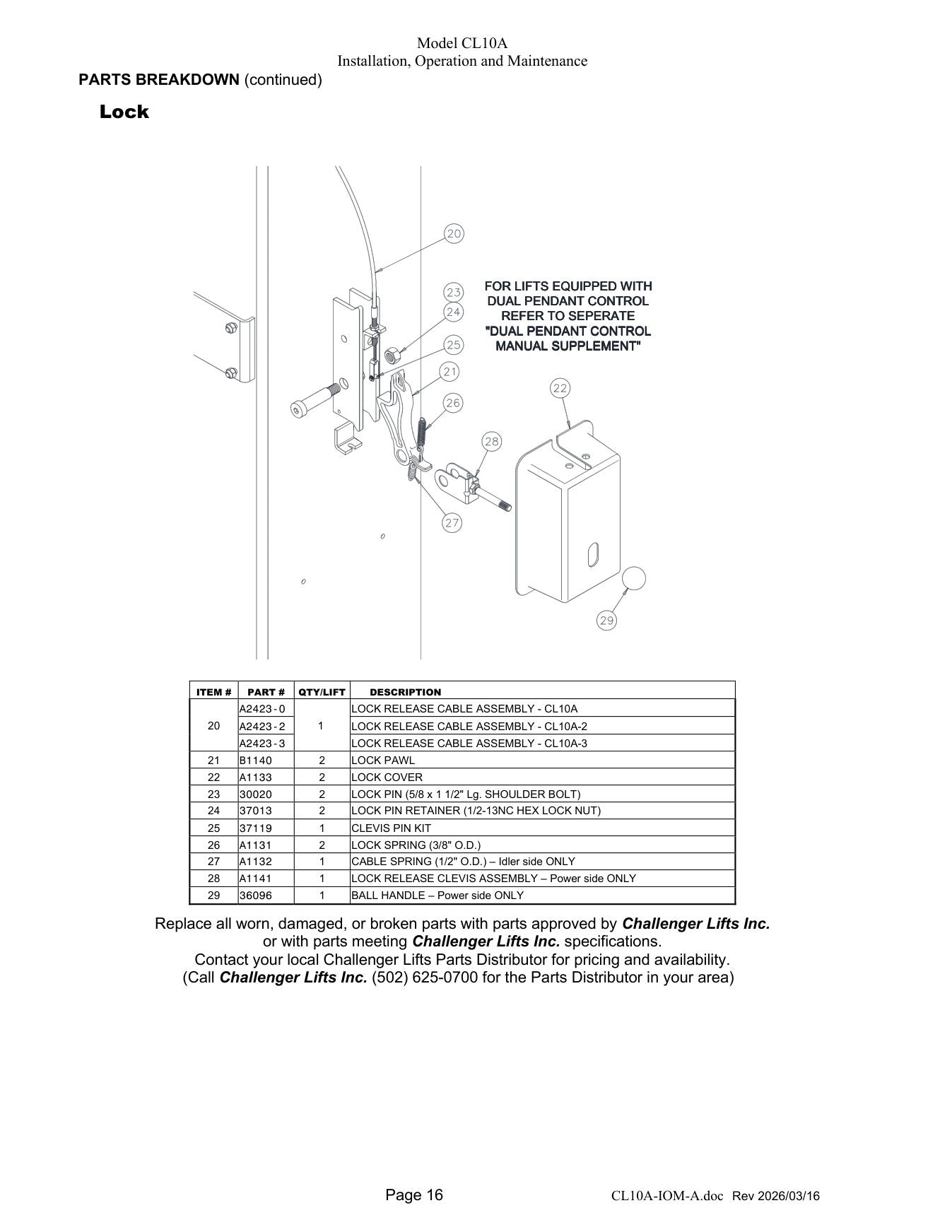 Challenger CL10A parts diagram