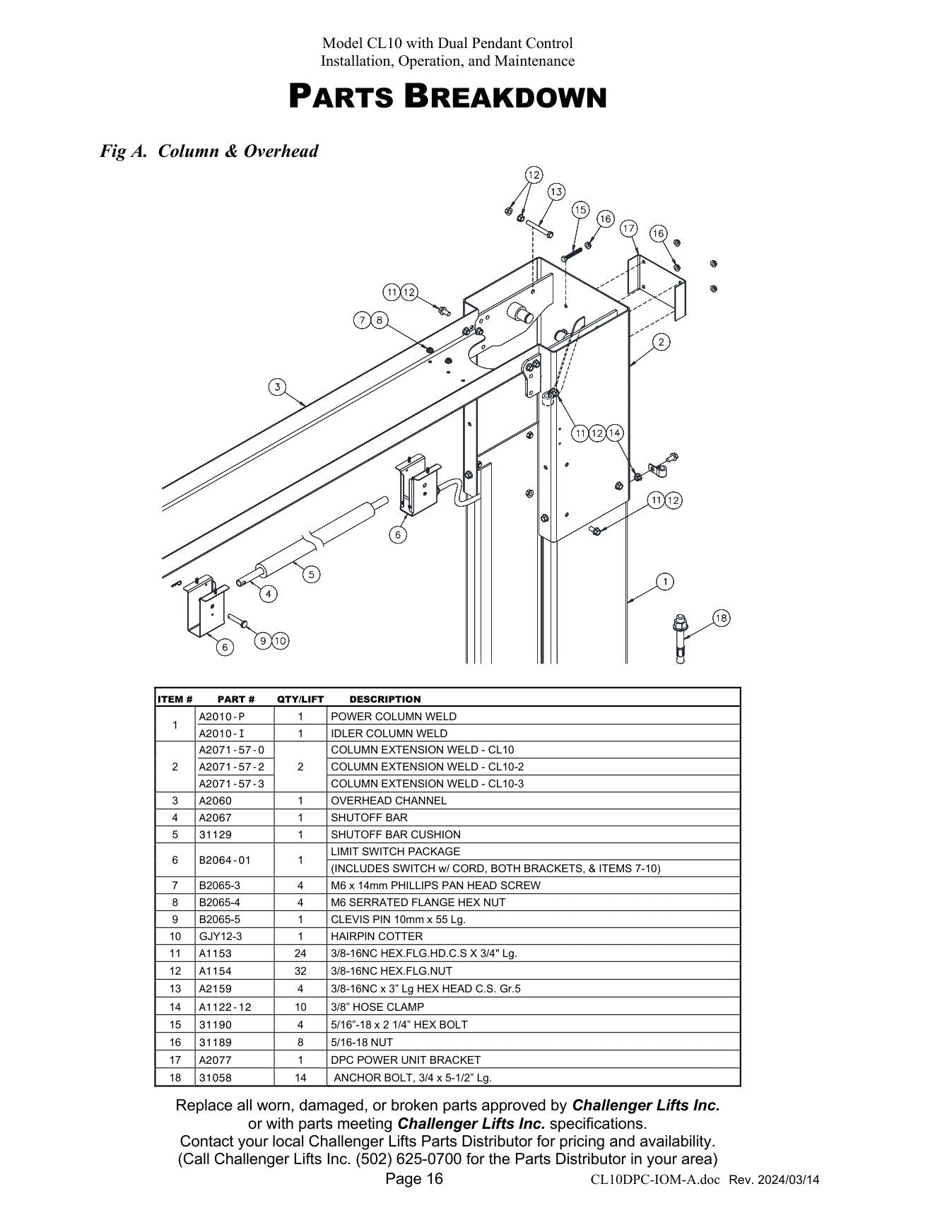Challenger CL10DPC parts diagram — this part fits the CL10DPC