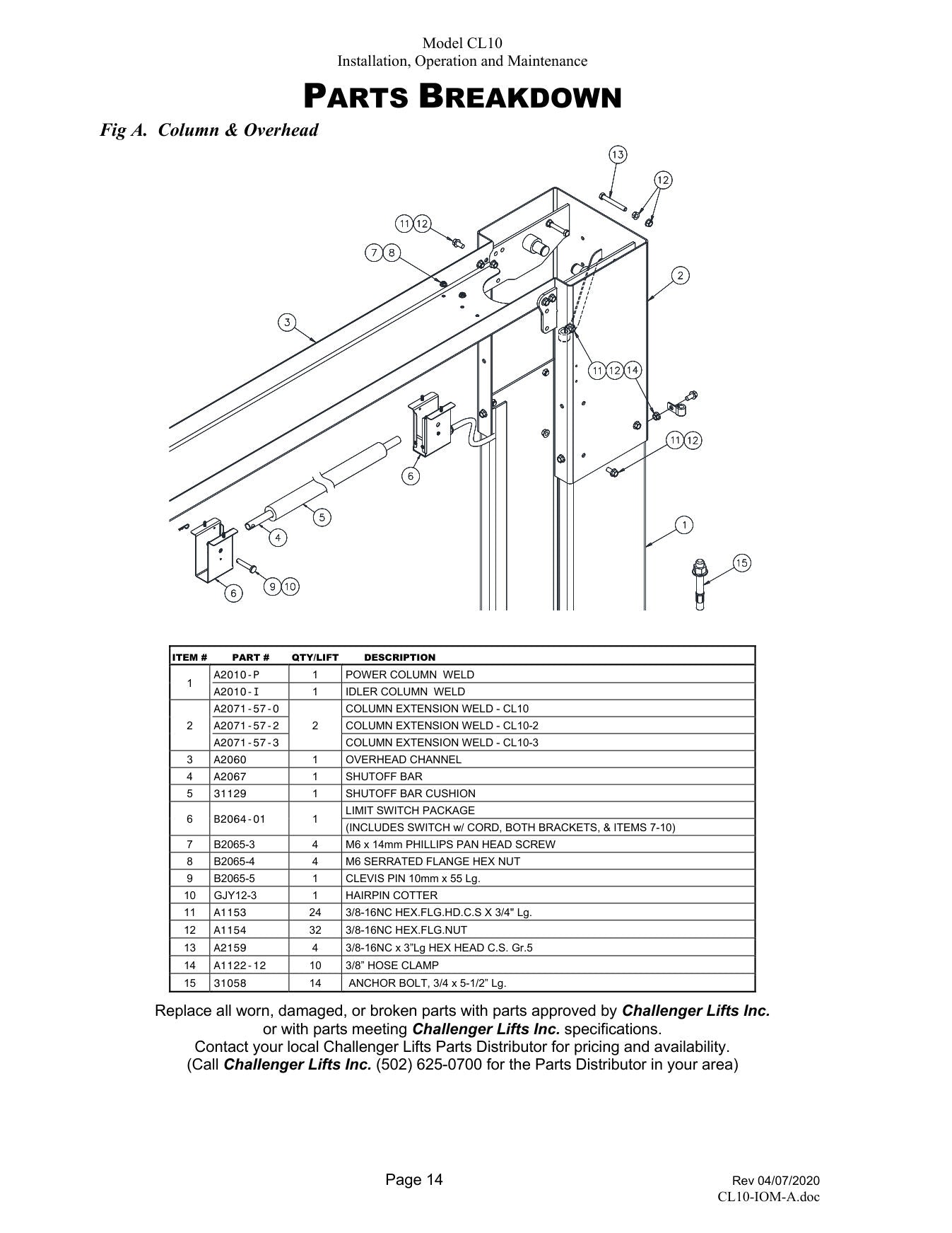 Challenger CL10V3 parts diagram — this part fits the CL10V3