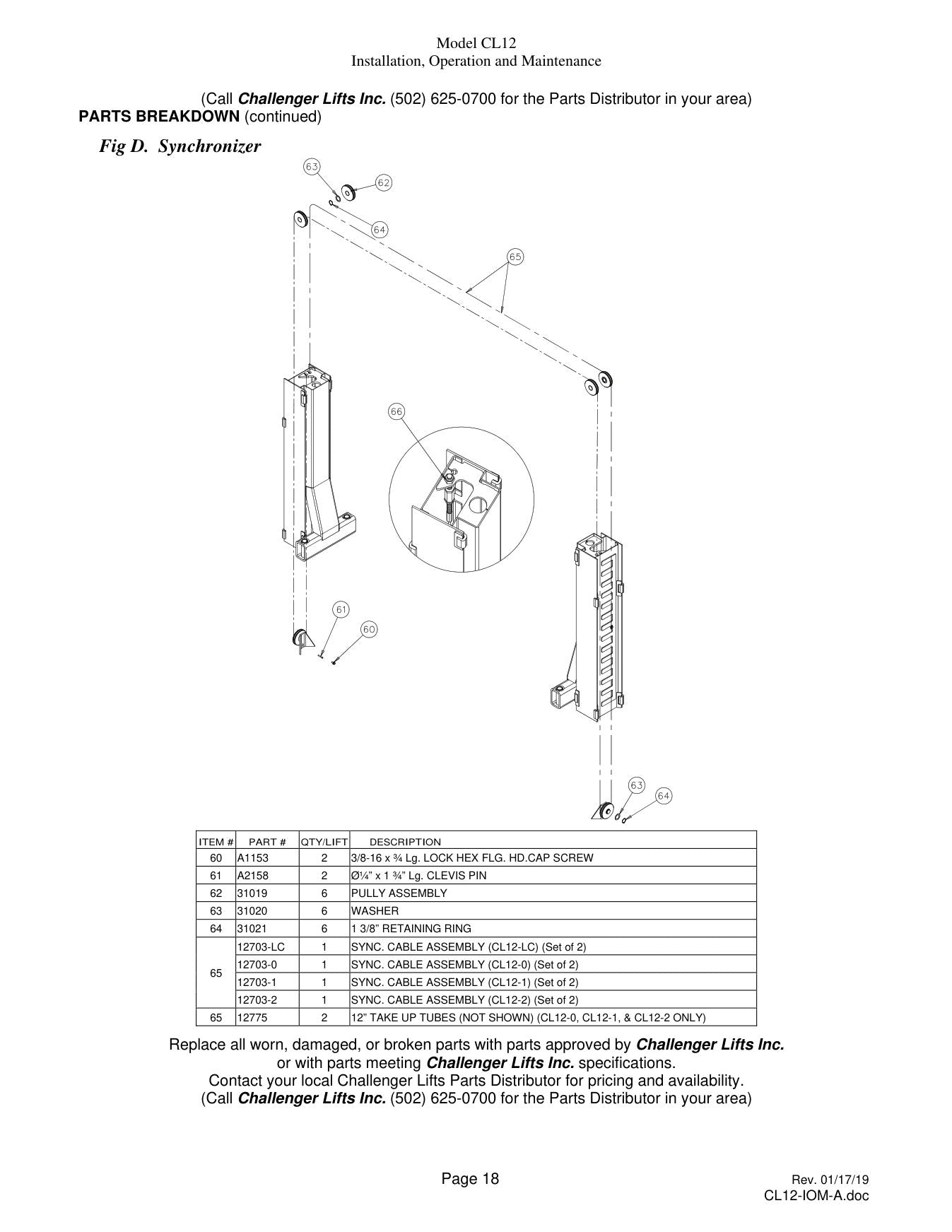 Challenger CL12 parts diagram