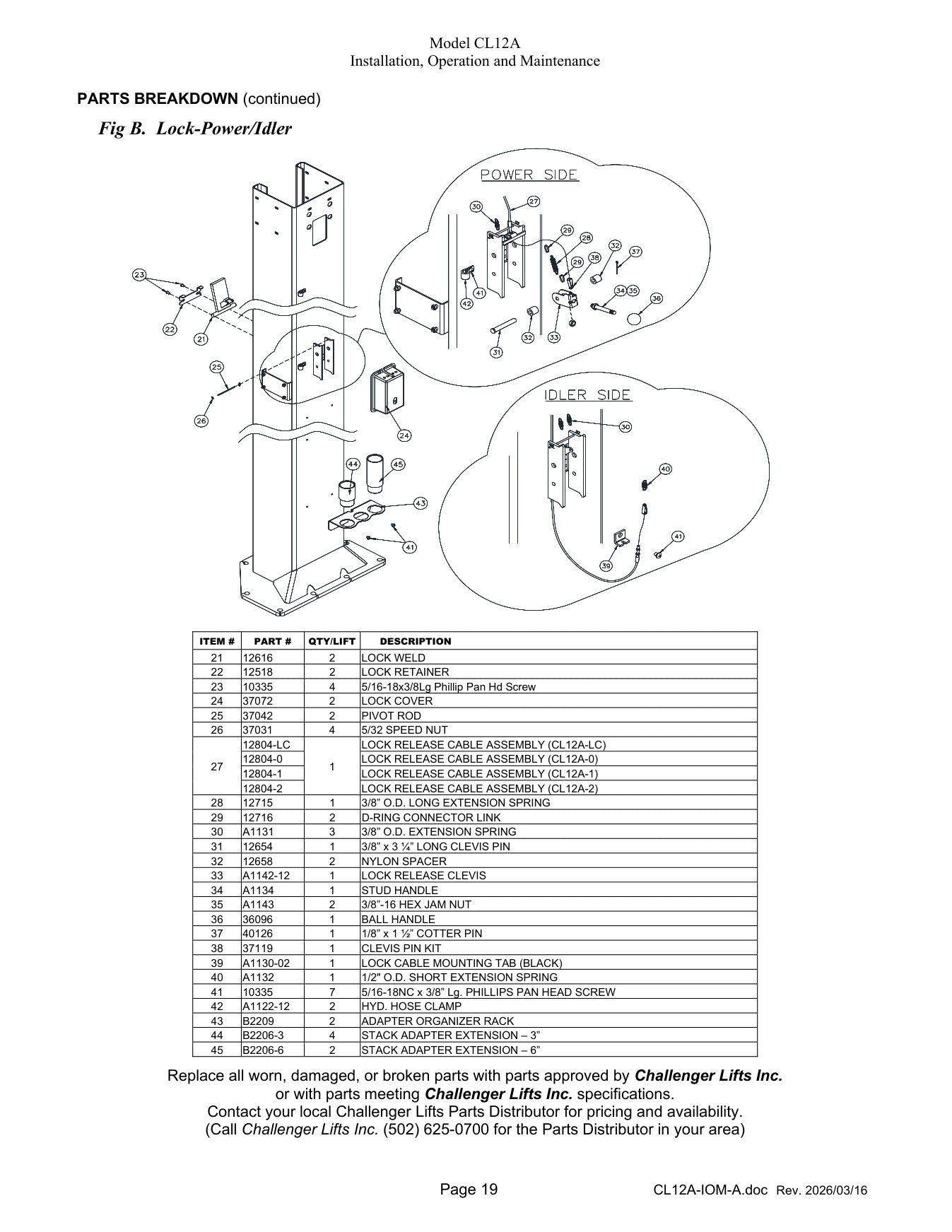 Challenger CL12A parts diagram