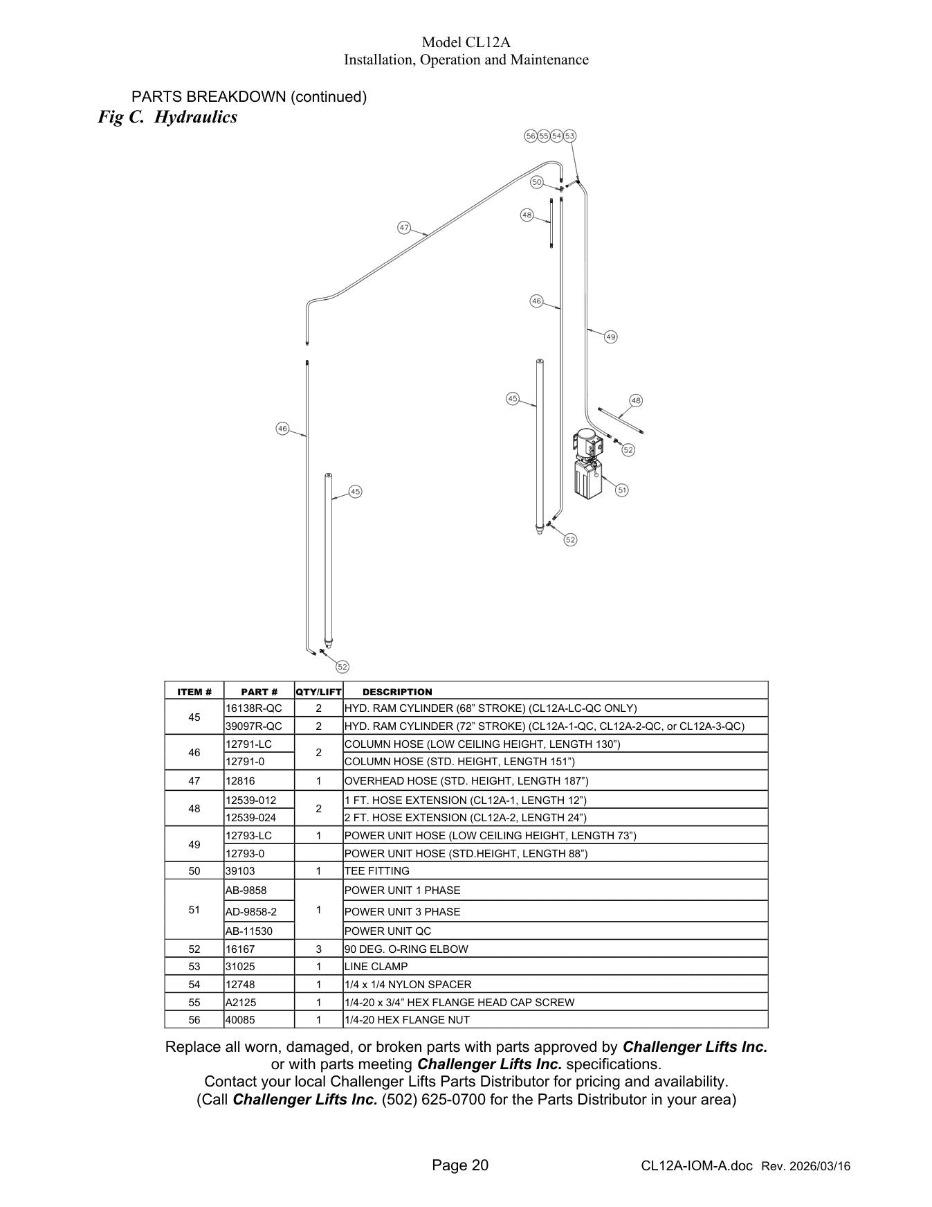 Challenger CL12A parts diagram