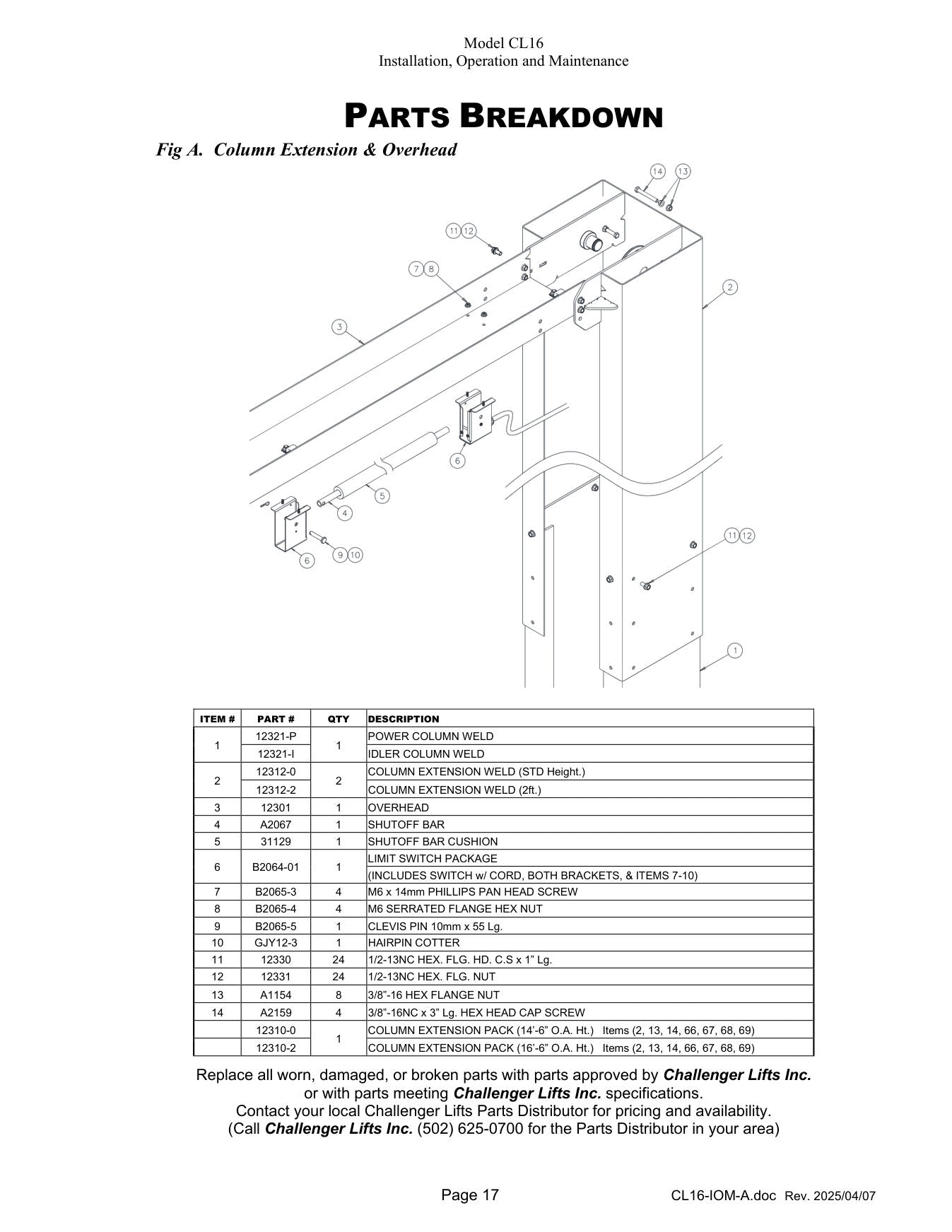 Challenger CL16 parts diagram — this part fits the CL16
