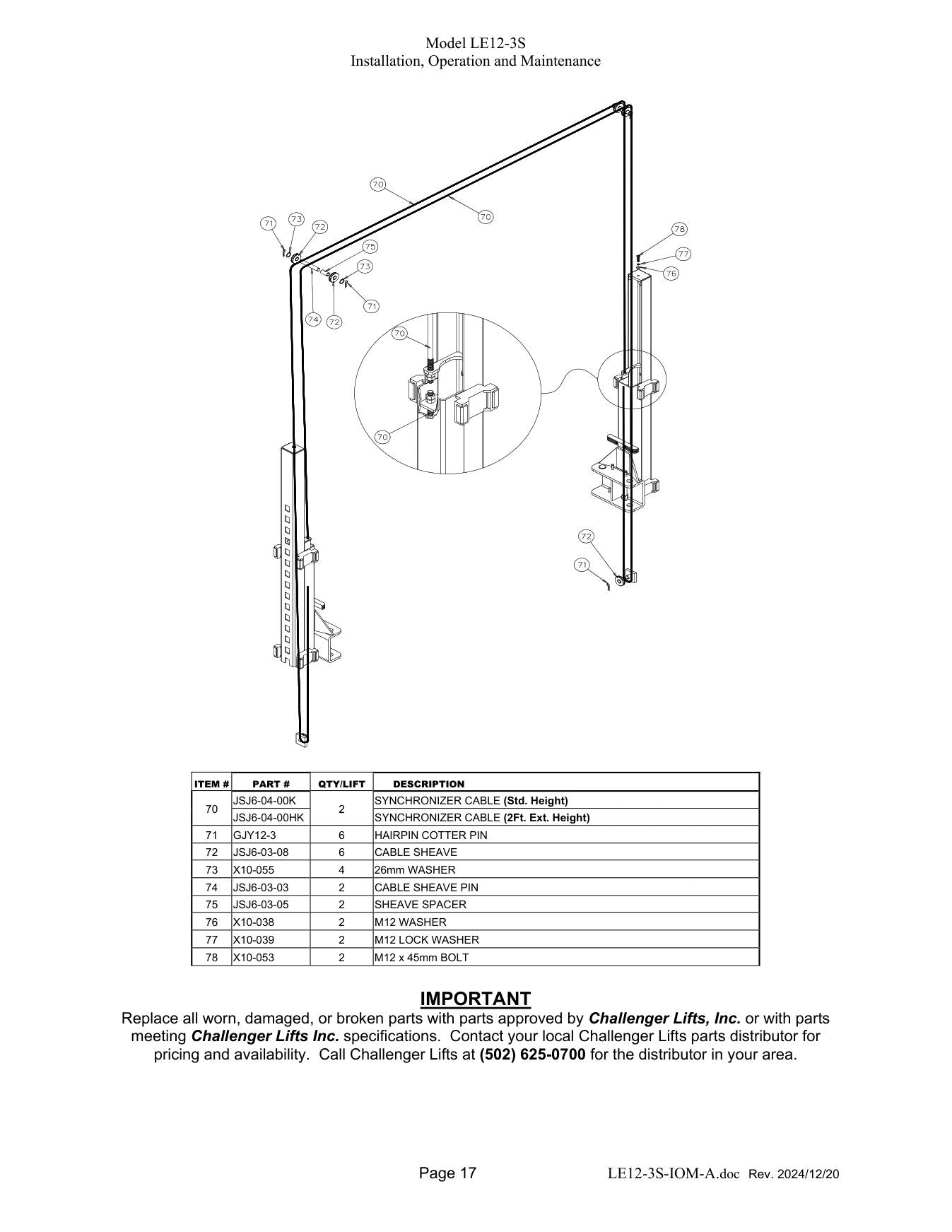 Challenger LE12-3S parts diagram
