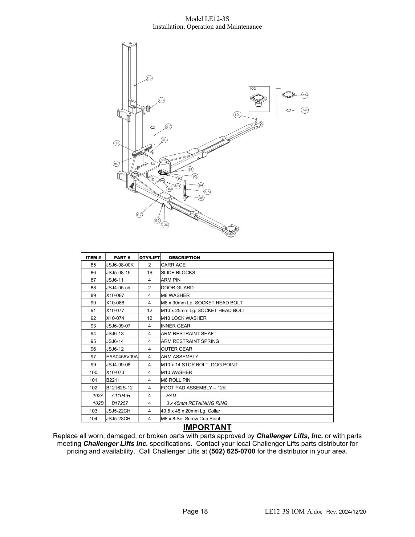 Challenger LE12-3S parts diagram
