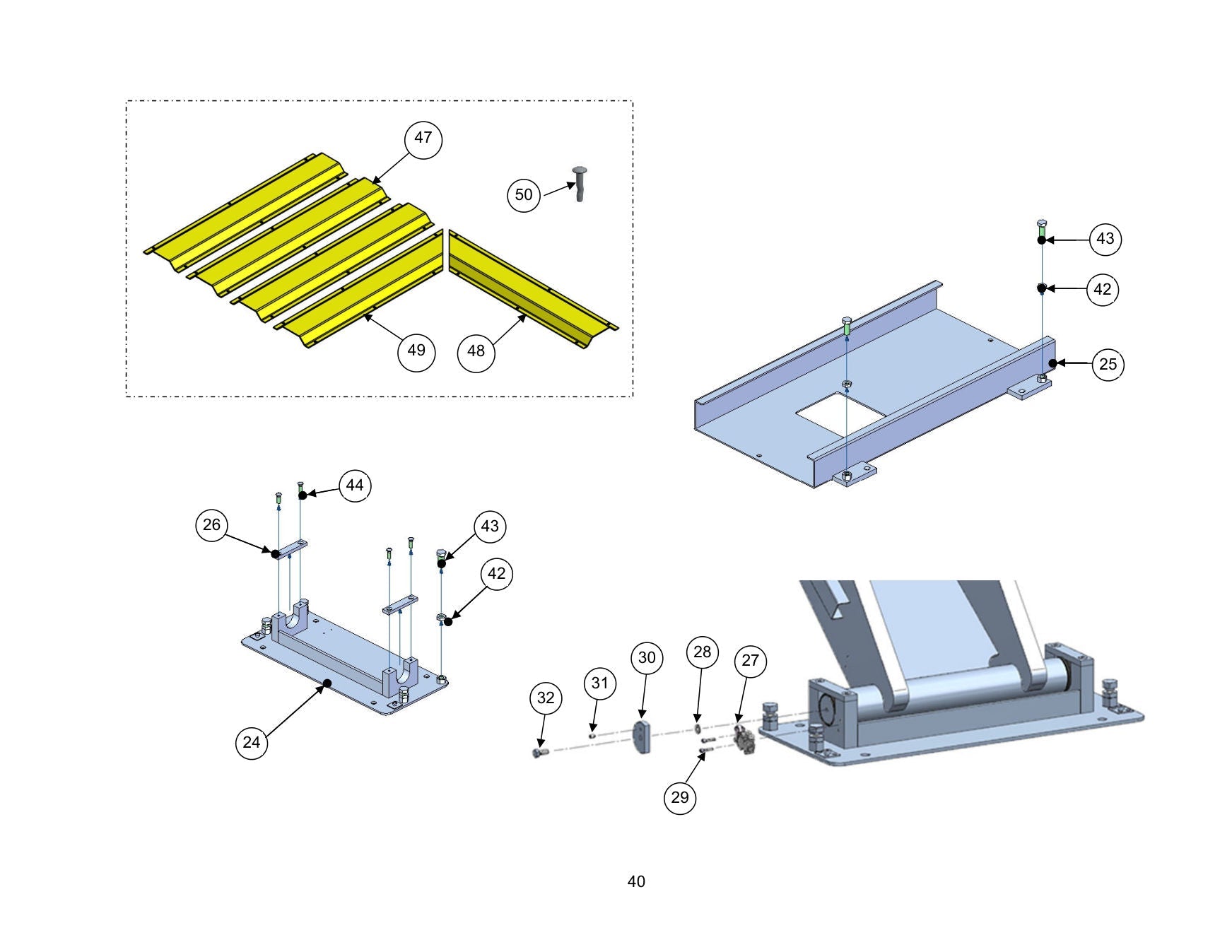 Challenger SX14 parts diagram — this part is item 44 (PARTS BREAKDOWN (cont.))