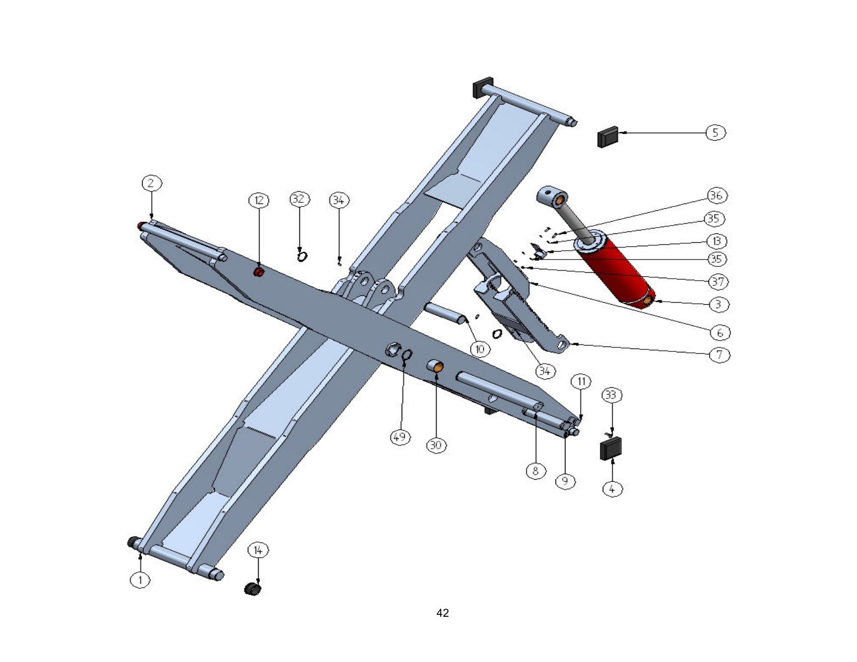 Challenger SX14 parts diagram — this part is item 9 (PARTS BREAKDOWN (cont.))
