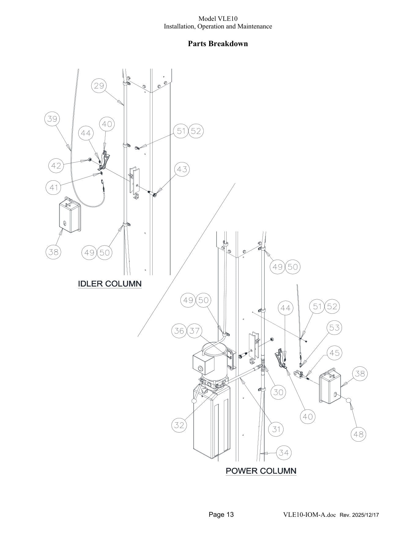 Challenger VLE10 parts diagram — this part is item 8 (PARTS BREAKDOWN)
