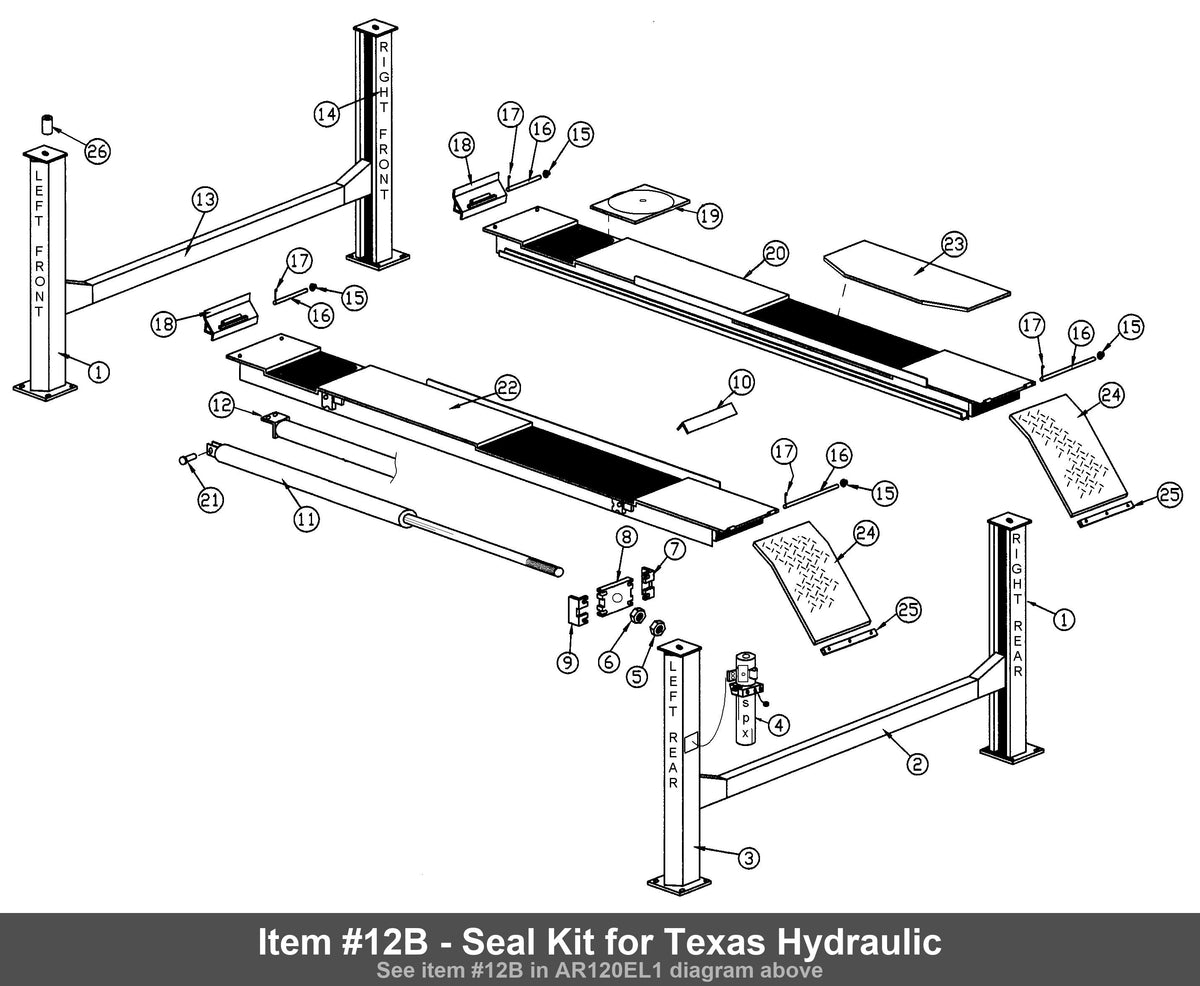 Item #12B - Seal Kit for Texas Hydraulic