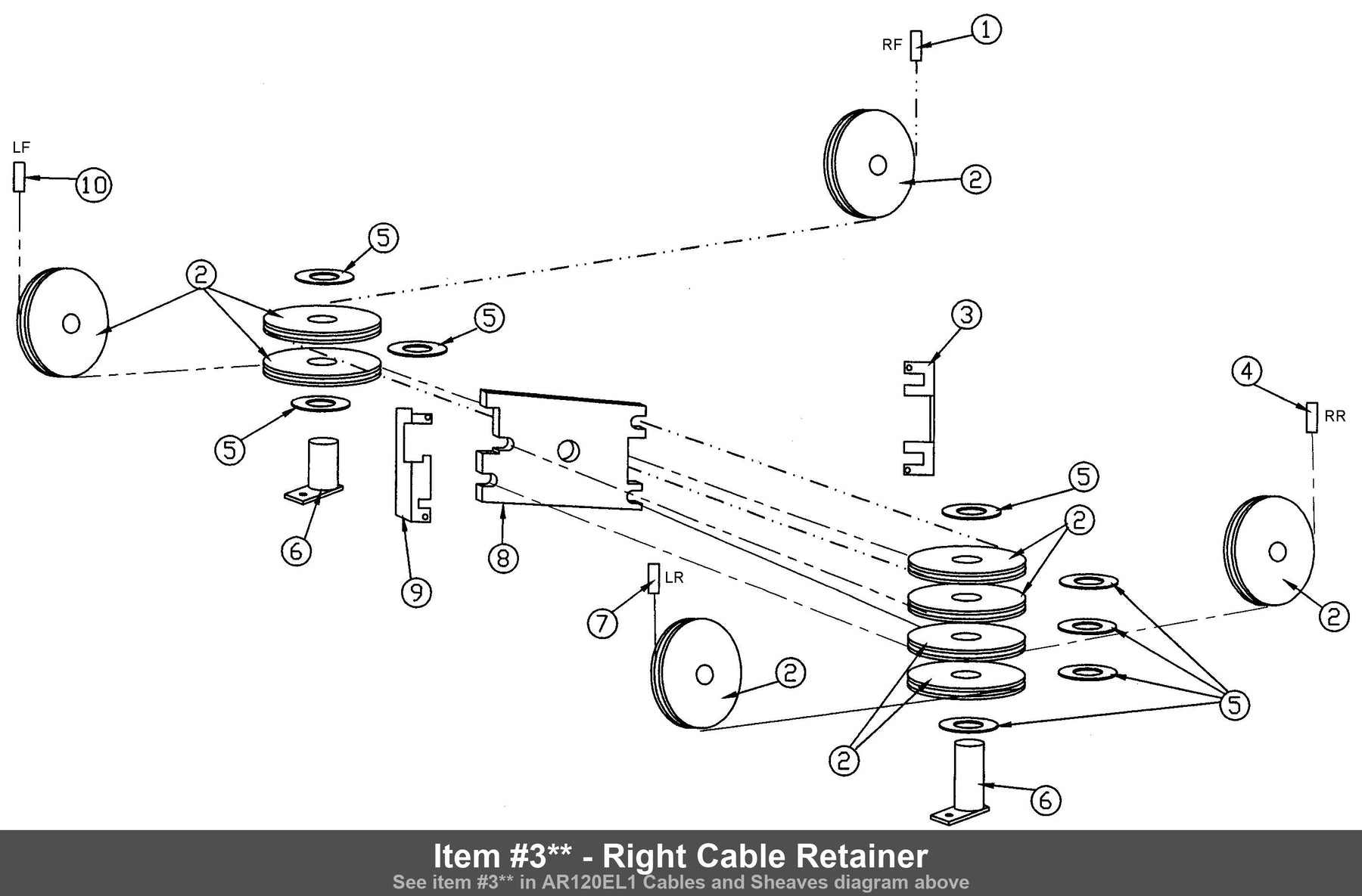 Item #3** - Right Cable Retainer