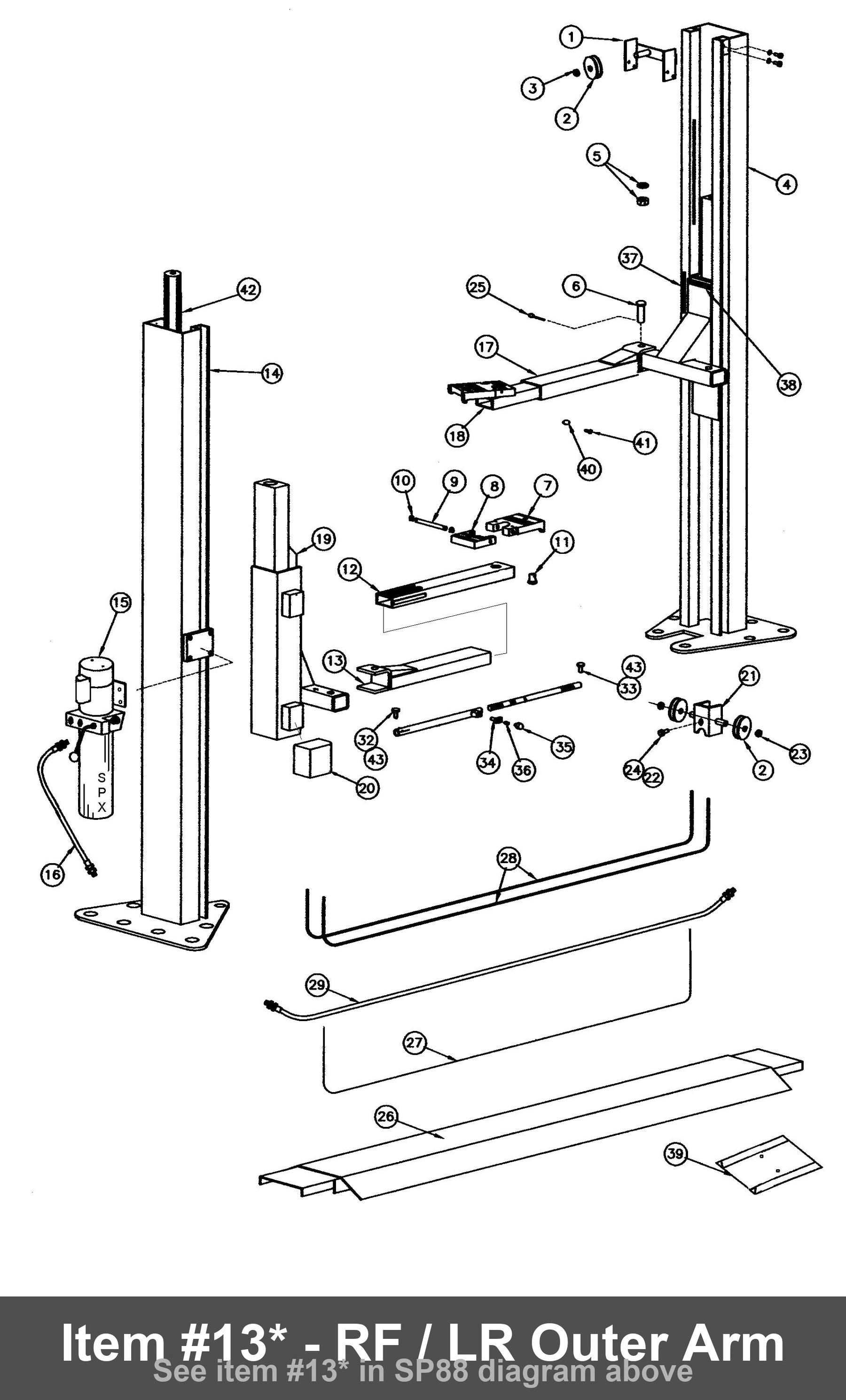 Item #13* - RF / LR Outer Arm