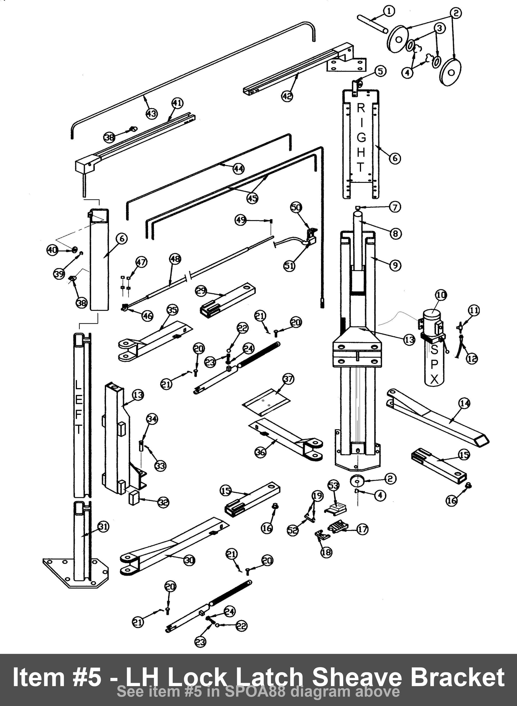 Item #5 - LH Lock Latch Sheave Bracket