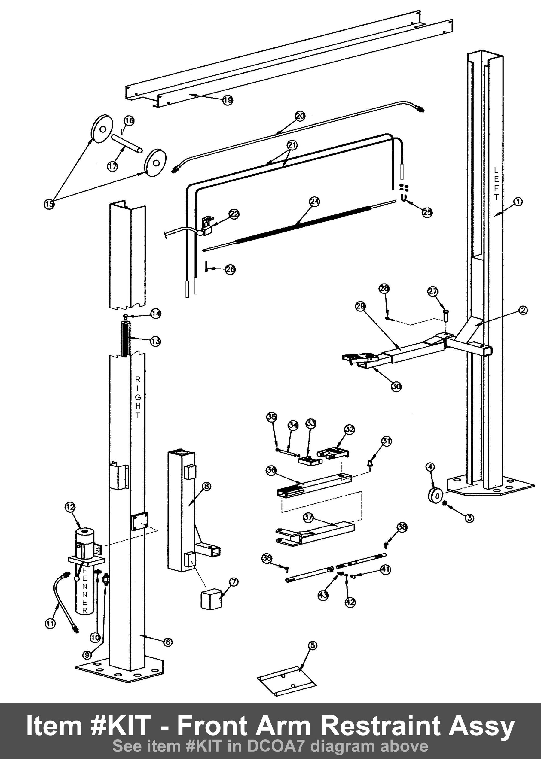 Item #KIT - Front Arm Restraint Assy