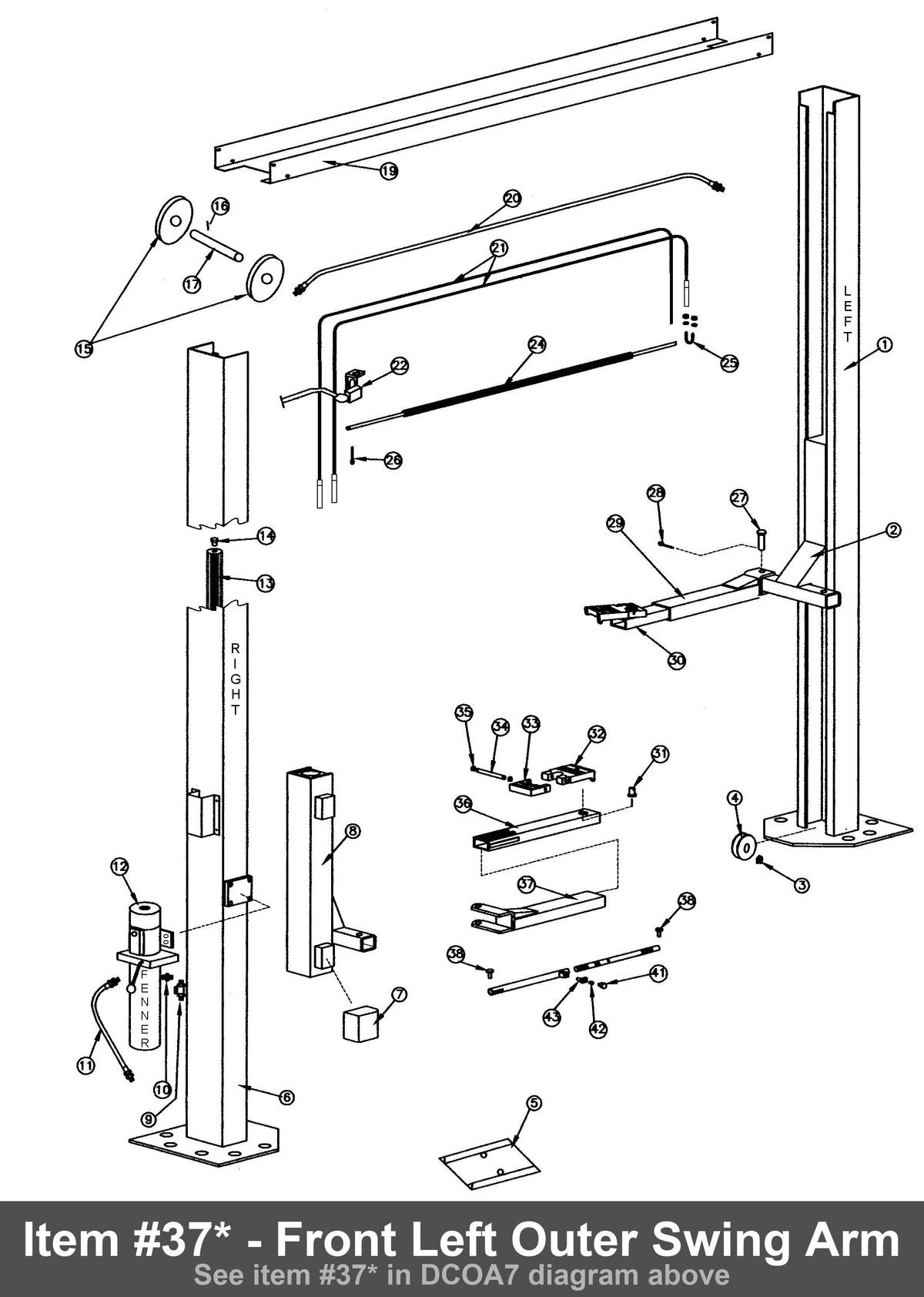 Front Left Outer Swing Arm - Rotary FJ7585-1