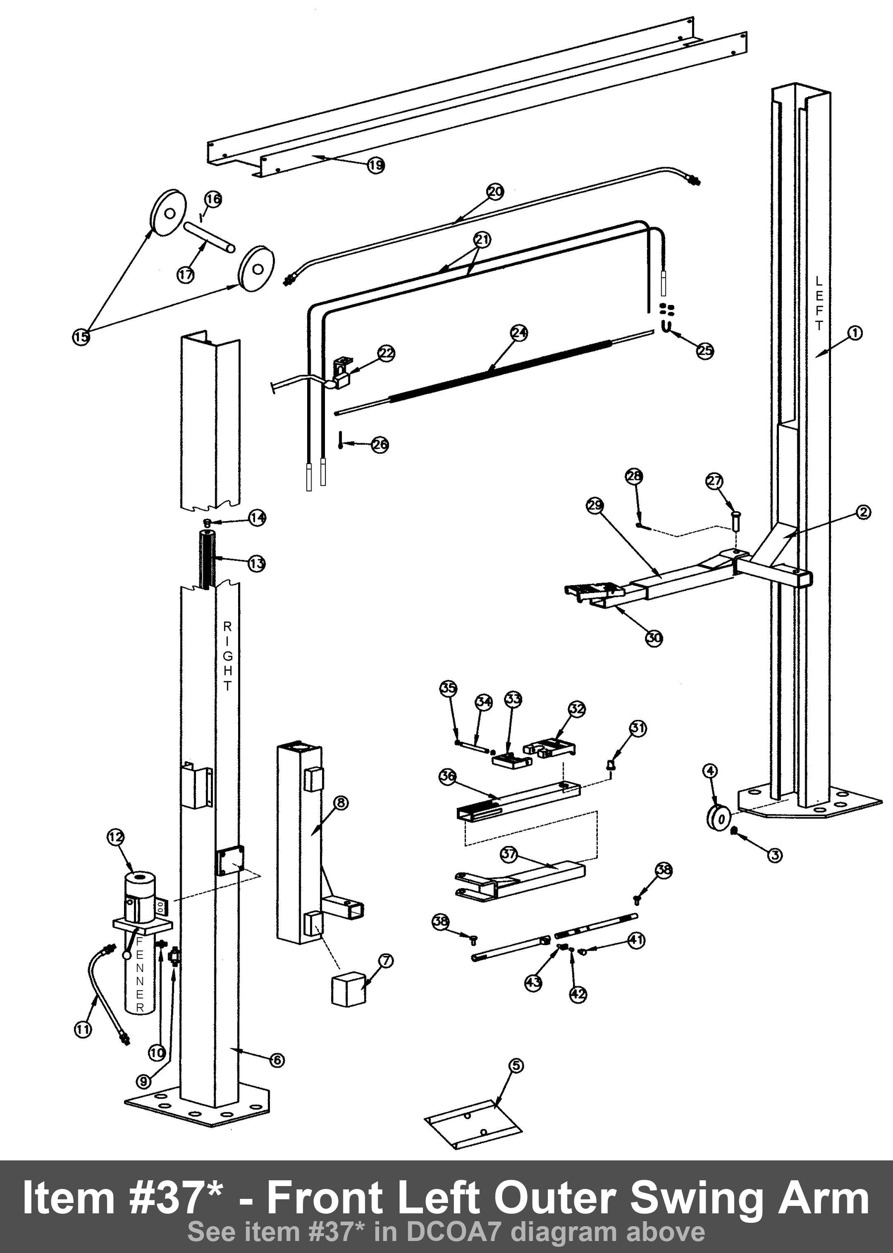 Item #37* - Front Left Outer Swing Arm