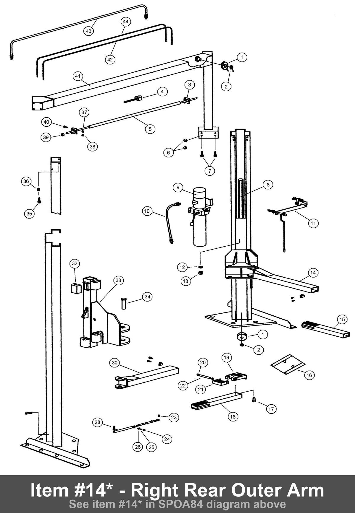 Right Rear Outer Arm - Rotary FJ7258-1
