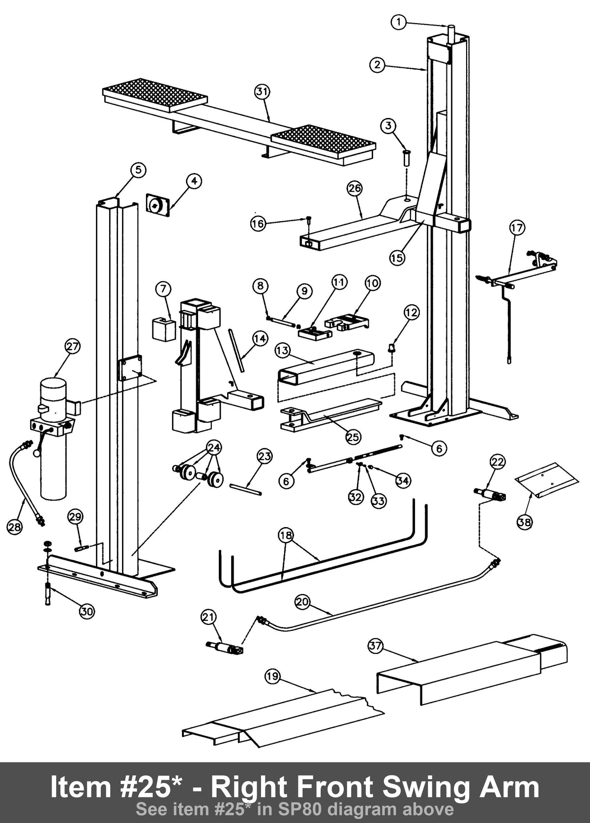Item #25* - Right Front Swing Arm