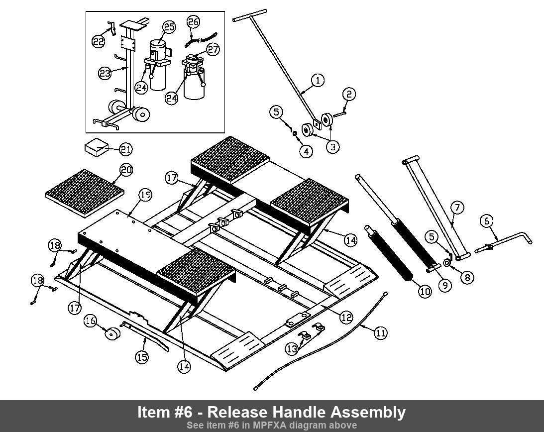Item #6 - Release Handle Assembly