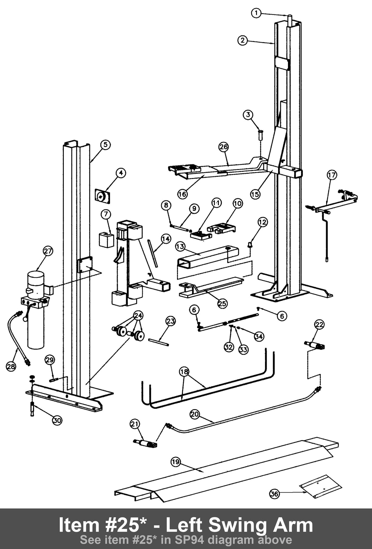 Item #25* - Left Swing Arm