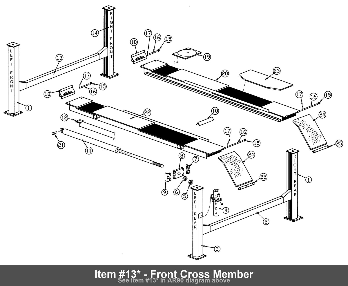 Item #13* - Front Cross Member
