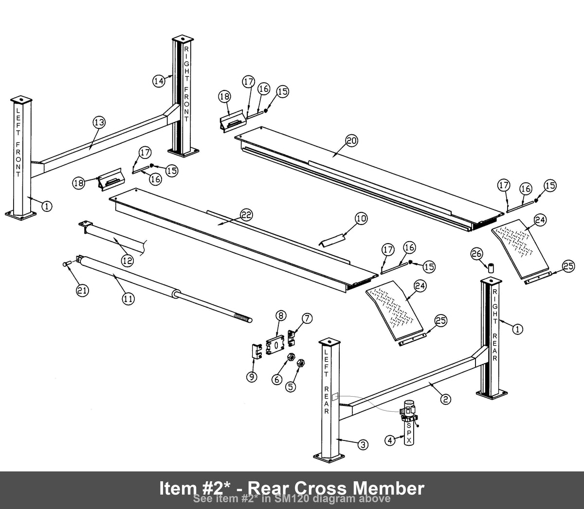 Item #2* - Rear Cross Member