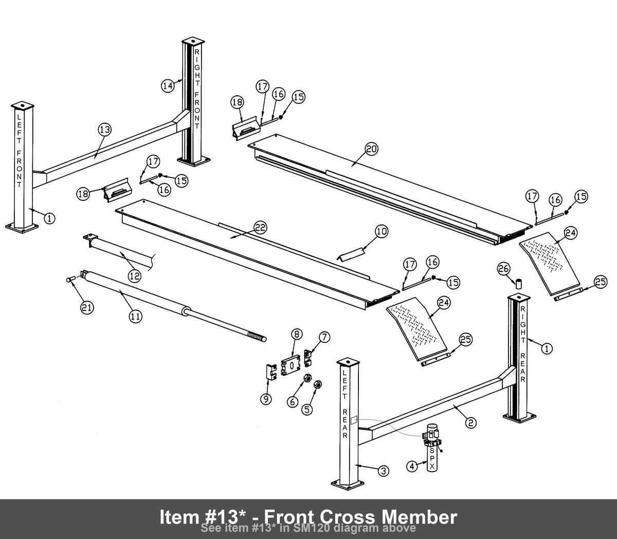Item #13* - Front Cross Member