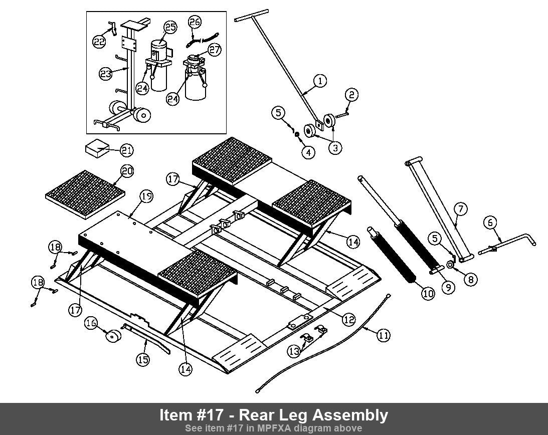 Item #17 - Rear Leg Assembly