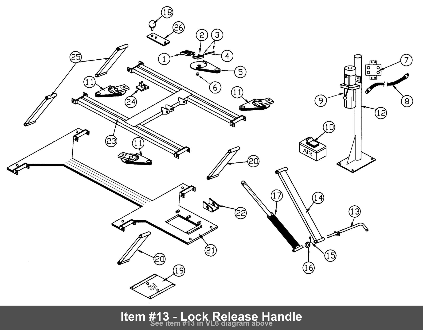 Item #13 - Lock Release Handle