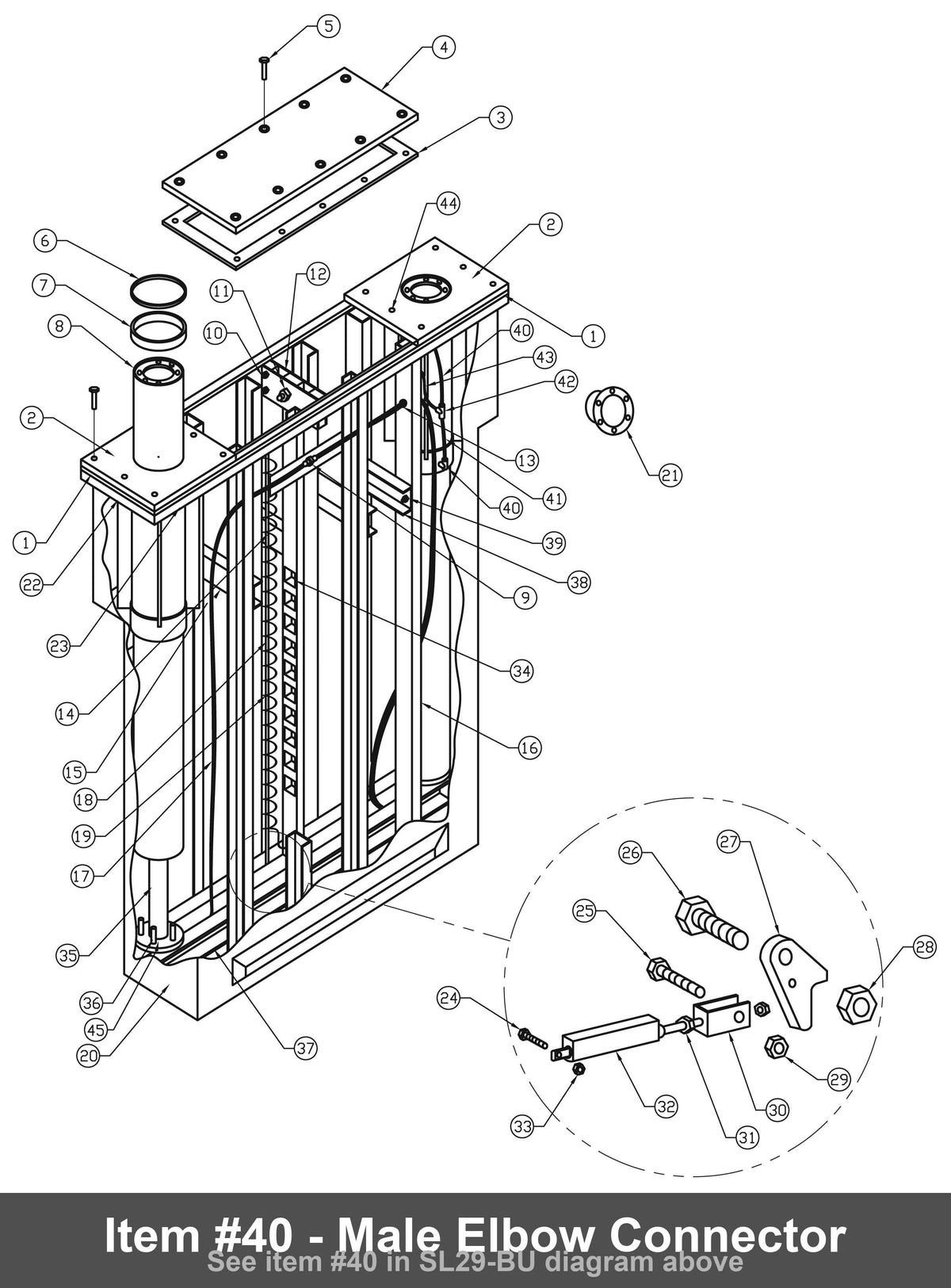 Item #40 - Male Elbow Connector