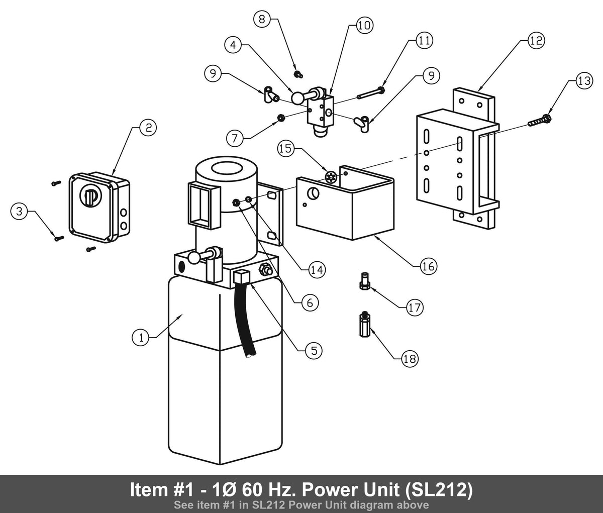 Item #1 - 1Ø 60 Hz. Power Unit (SL212)
