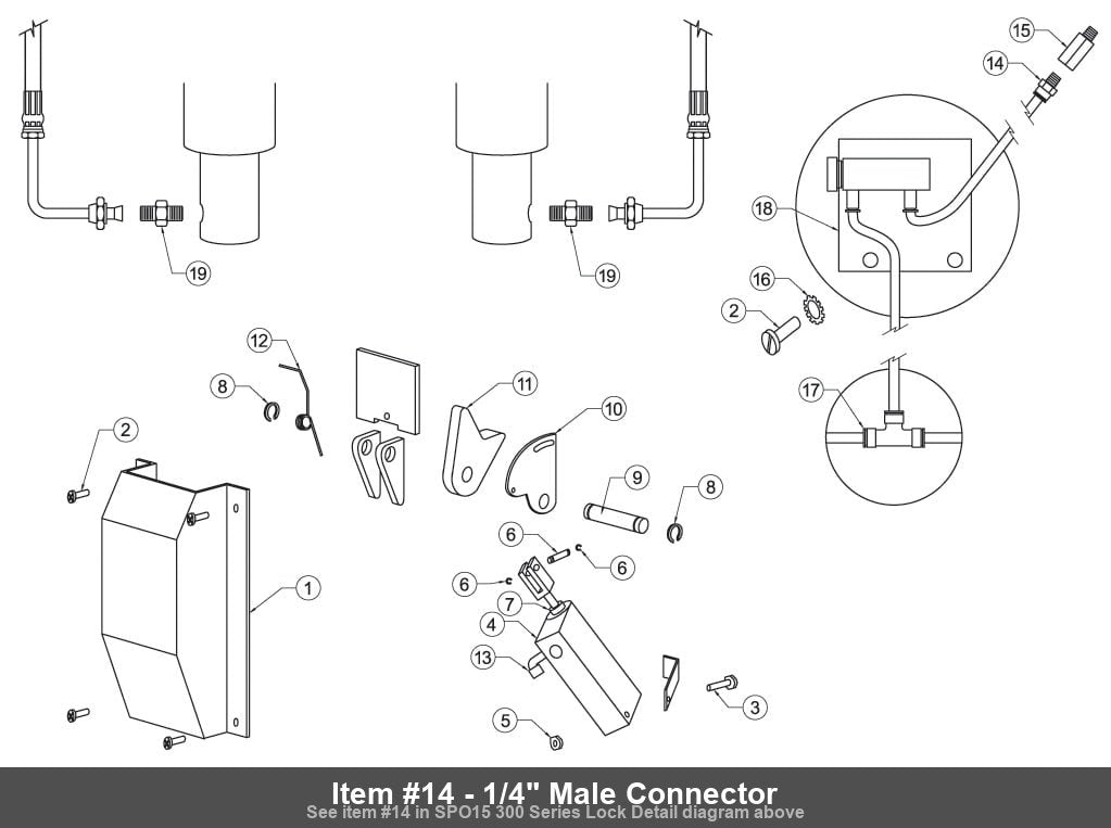 Item #14 - 1/4" Male Connector