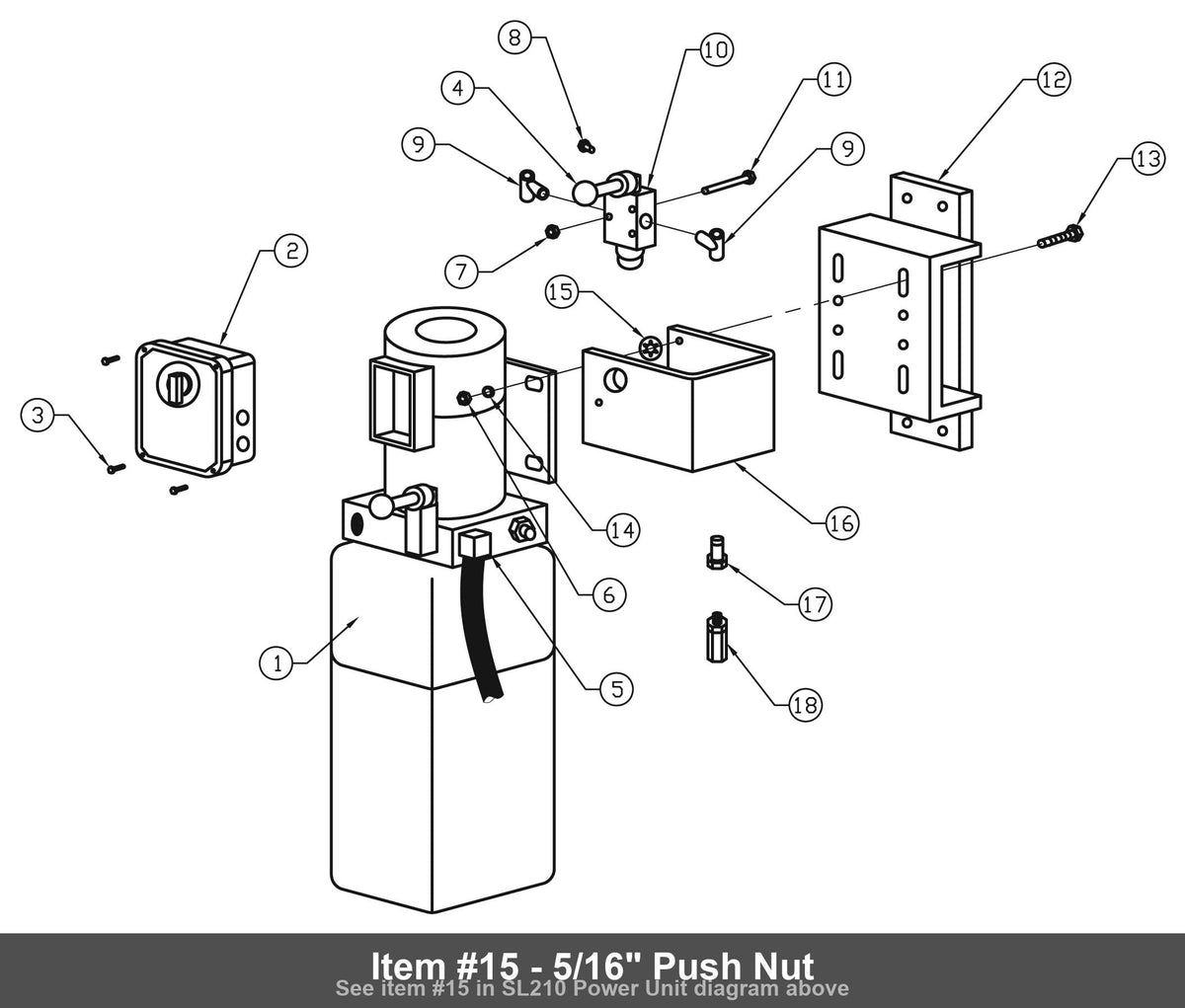 Item #15 - 5/16" Push Nut