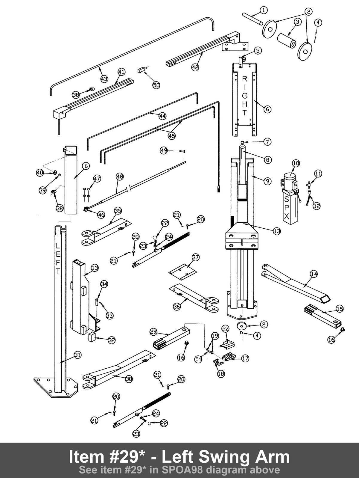 Item #29* - Left Swing Arm
