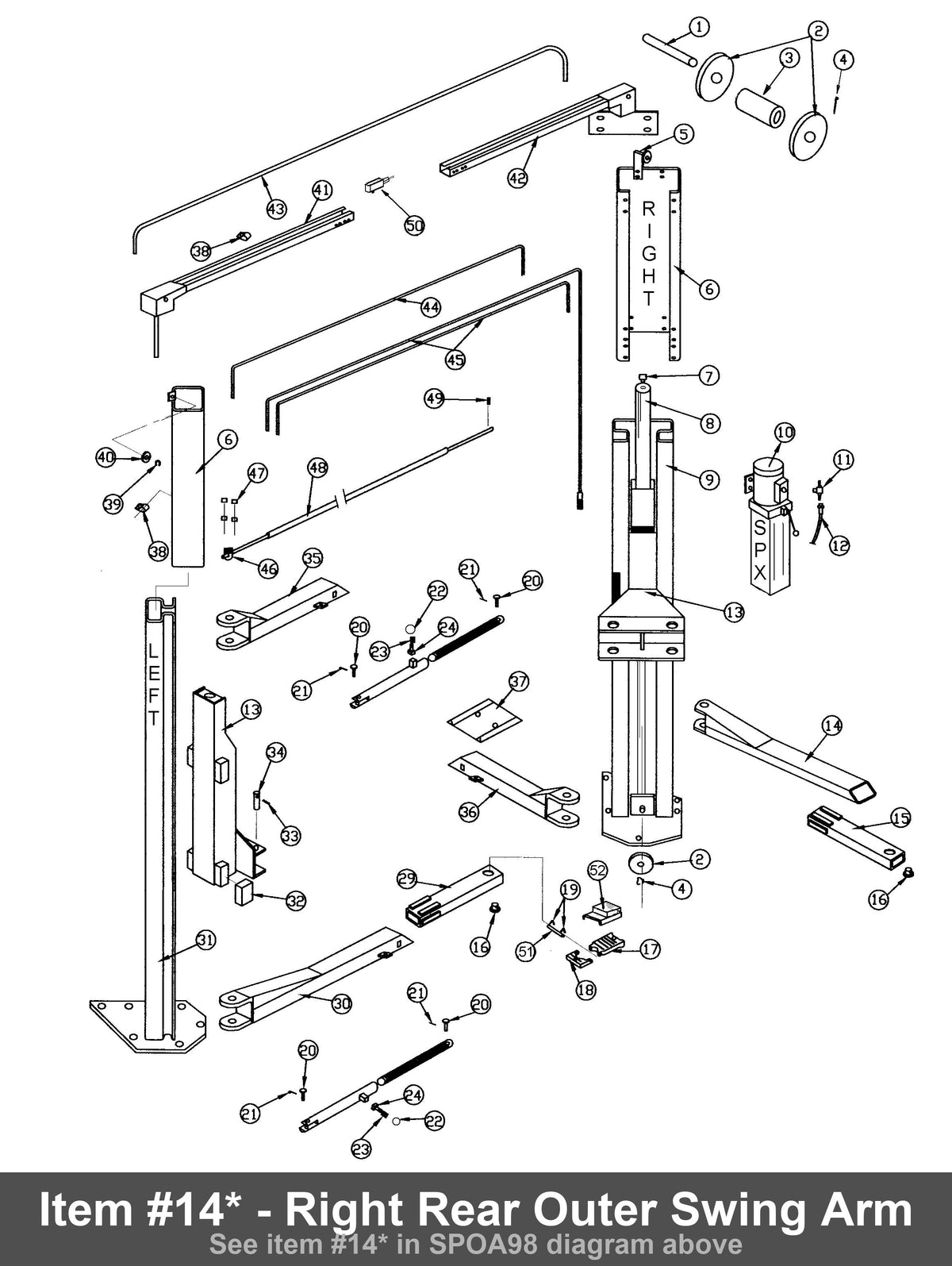 Right Rear Outer Swing Arm - Rotary FJ7494-1